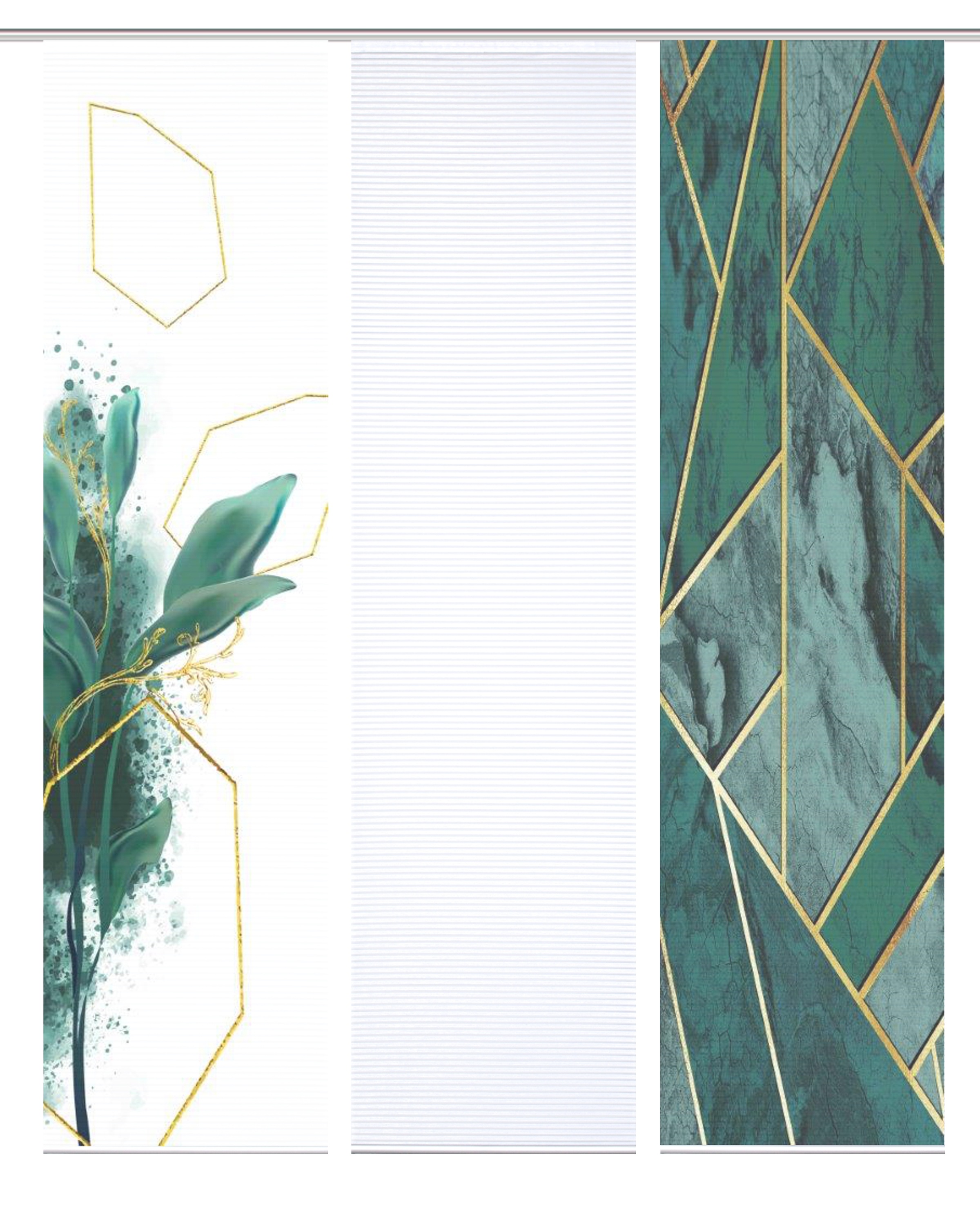 HOME in green Schiebegardine »SIGNUM« Paneelwagen 3 Stk. tlg. SET DIGITALDRUCK,BAMBUSOPTIK RECYCELT