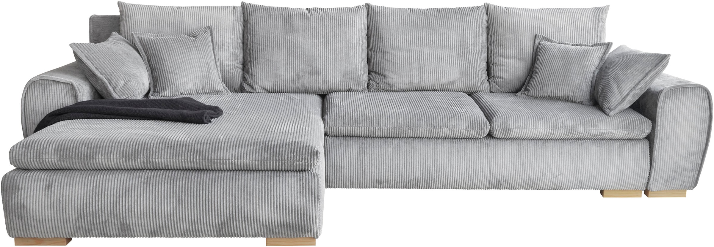 Home affaire Ecksofa »Cara Mia«, Cord Bezug, inkl. Schlaffunktion und Stauraum