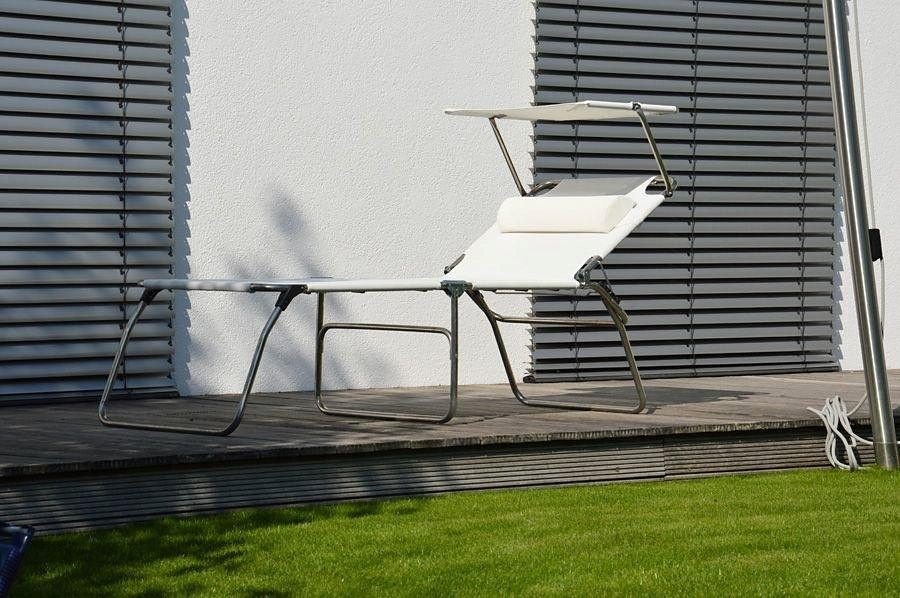 Fiam Relaxliege »fiam amigo big 50+ sun«, Dreibeinliege mit Sonnendach & Nackenkissen