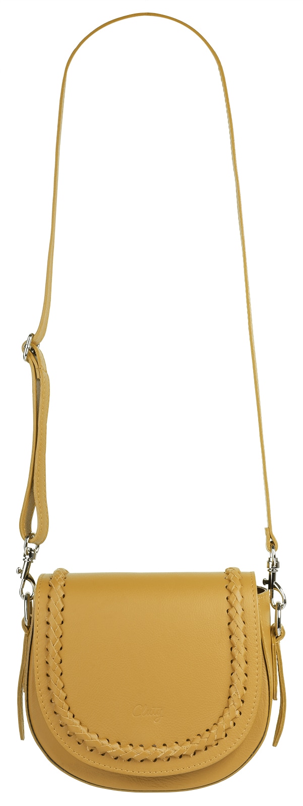 Cluty Umhängetasche, echt Leder, Made in Italy