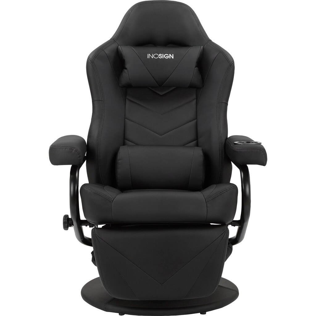 INOSIGN Relaxsessel »Jocelin«, Drehfunktion,1 Kissen zur Kopfstütze, Metallgestell, Sitzhöhe 45 cm
