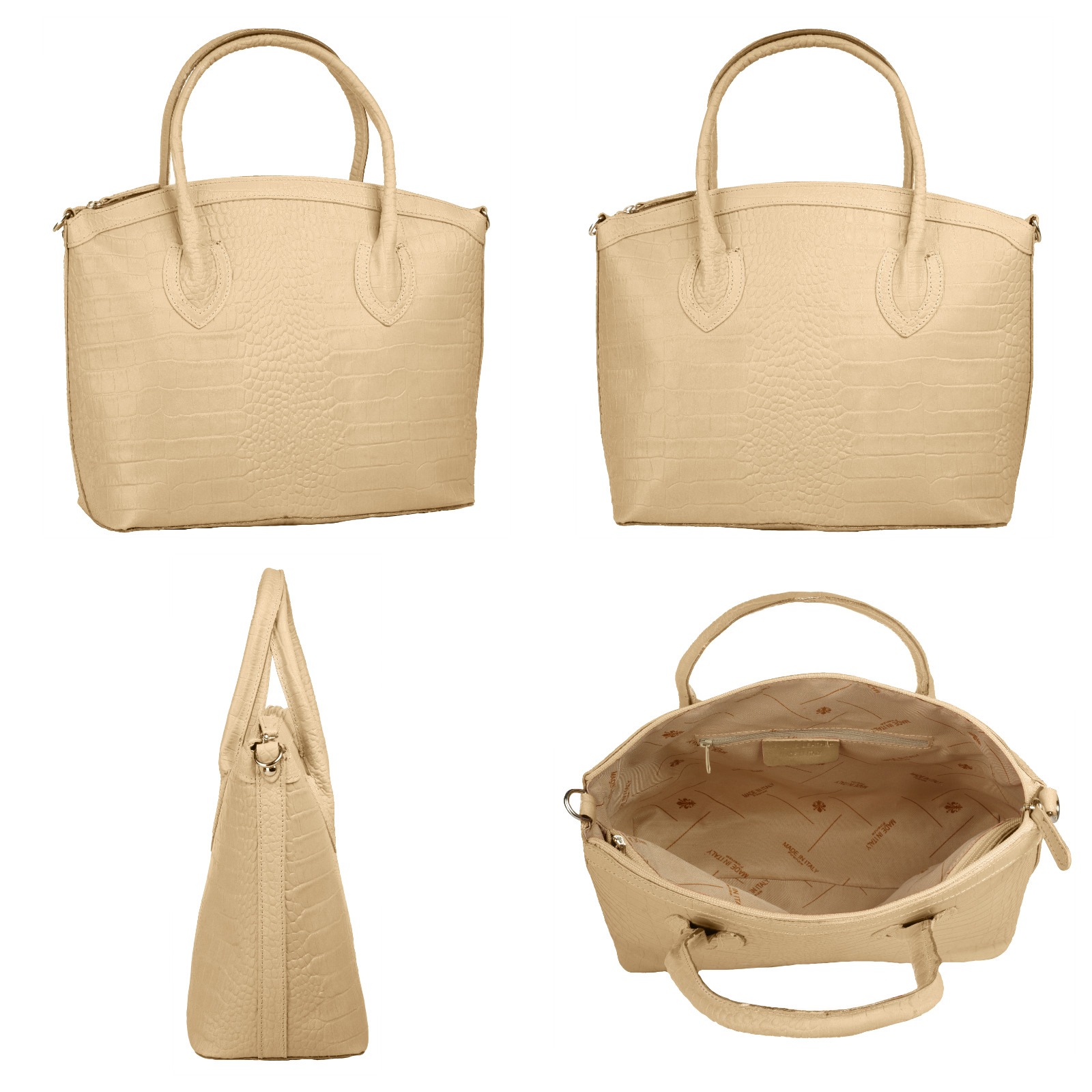 Cluty Henkeltasche, echt Leder, Made in Italy