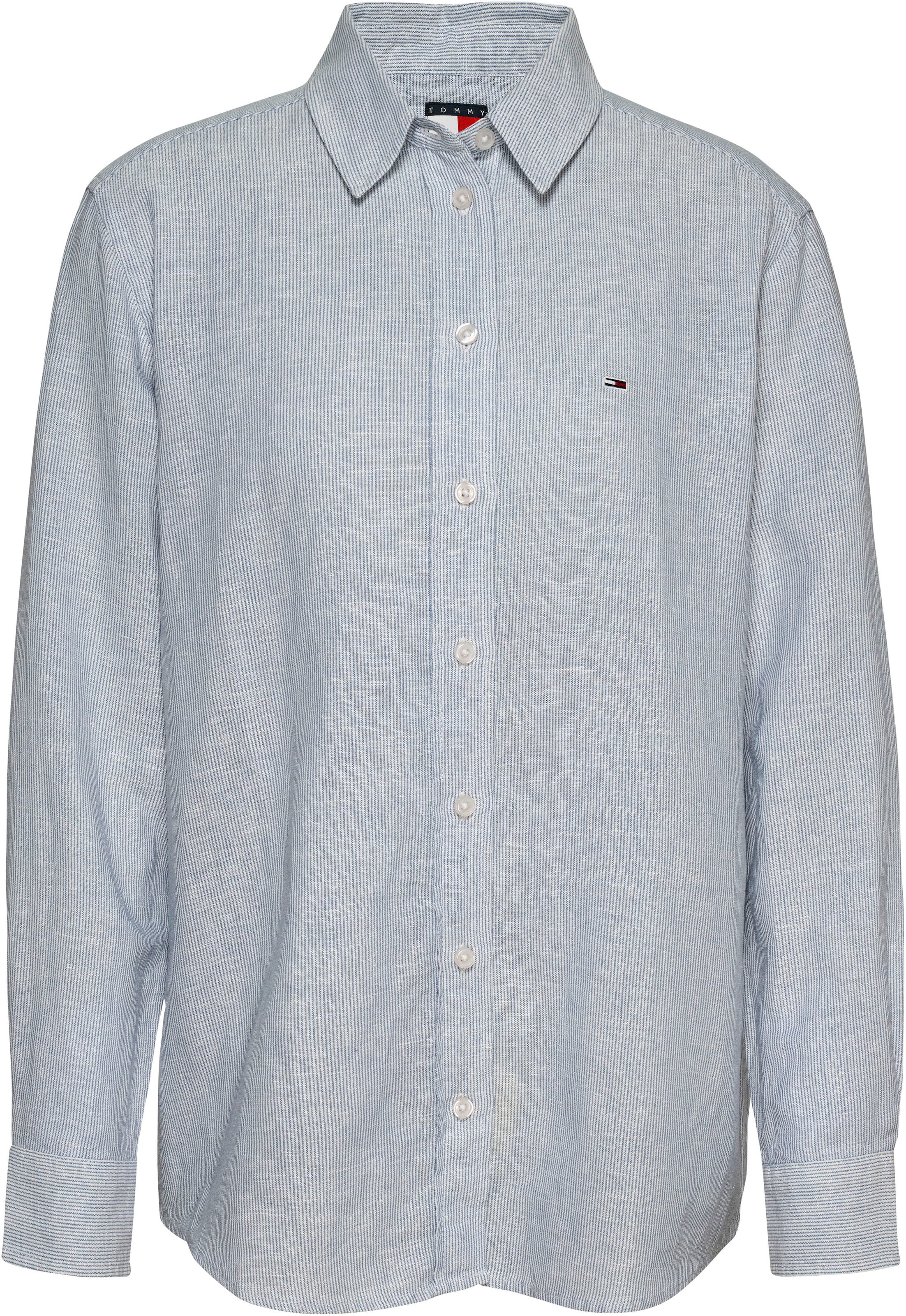 Tommy Jeans Hemdbluse »TJW RLX LINEN SHIRT«, mit Logostickerei