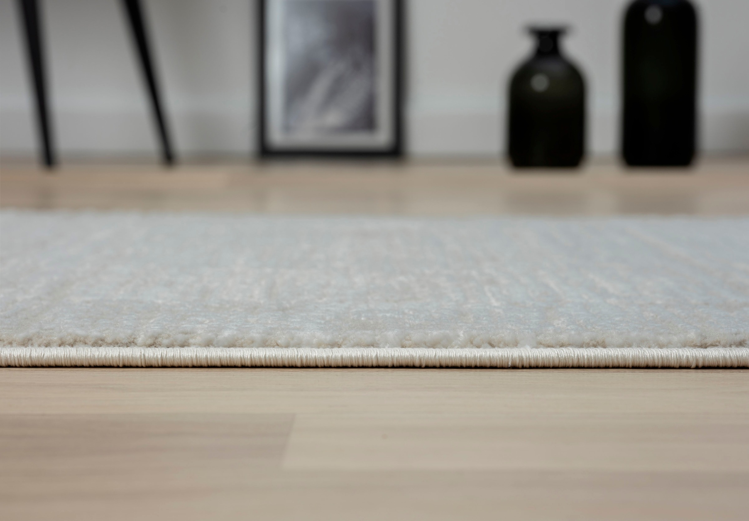 Myflair Möbel & Accessoires Teppich »My Heaven Lagerräumung«, rechteckig, 10 mm Höhe, Kurzflor, Scandi-Look, besonders weich durch Microfaser, mit Fransen