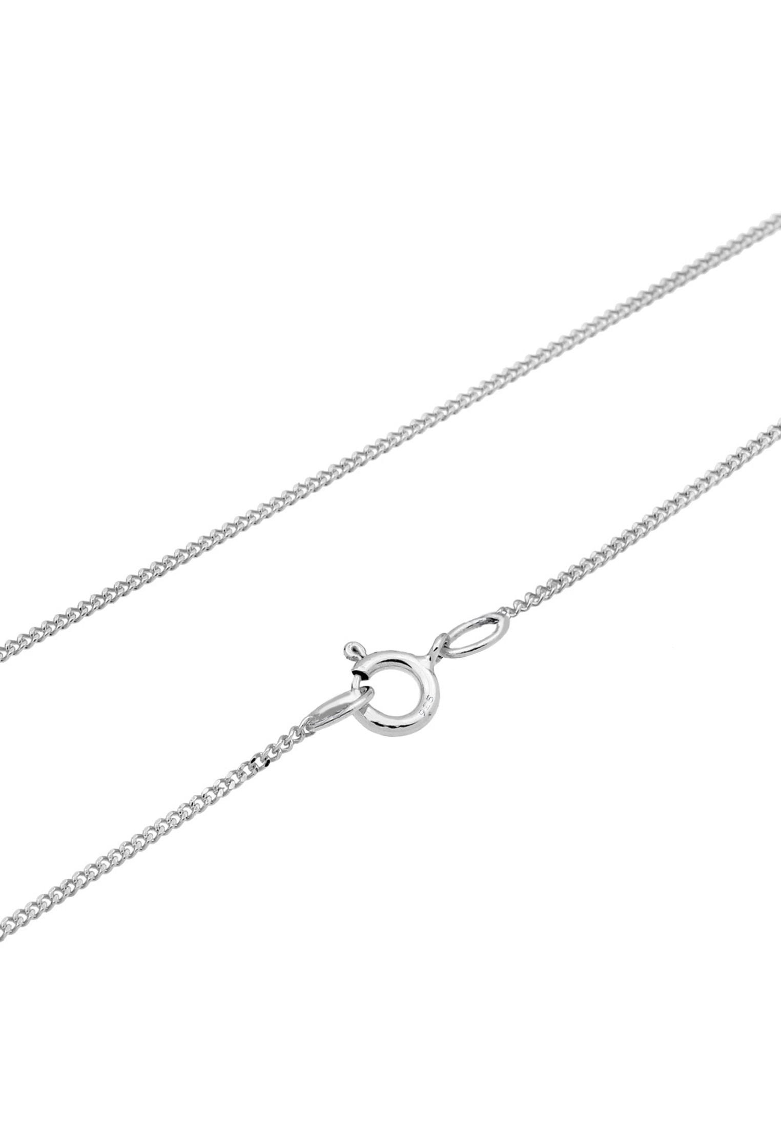 Elli Kette mit Anhänger »Halskette Plättchen Matt Kreis Rund Panzerkette 925 Silber«