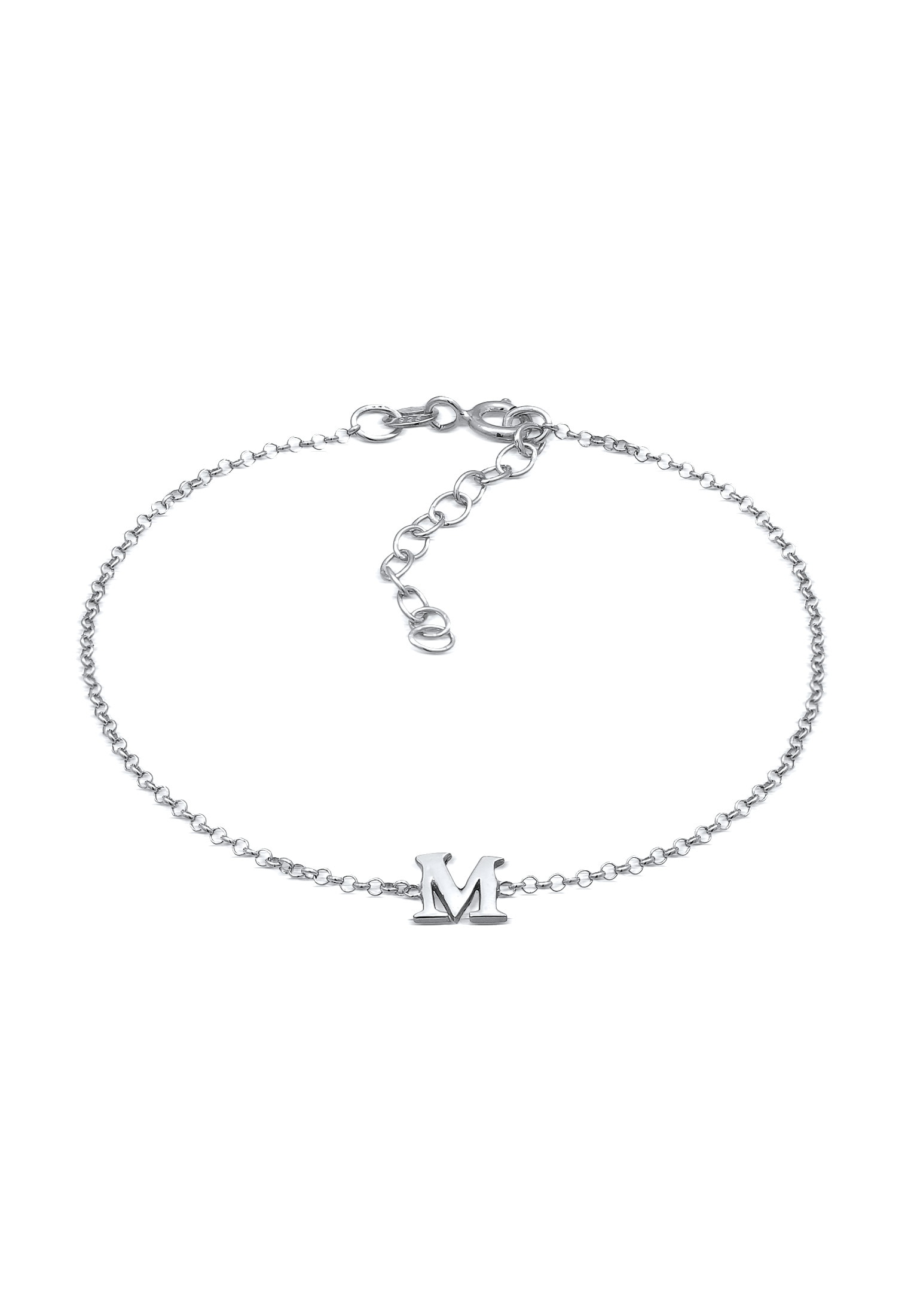 Elli Armkette »Armband Buchstaben Initialen Anhänger M 925 Silber«