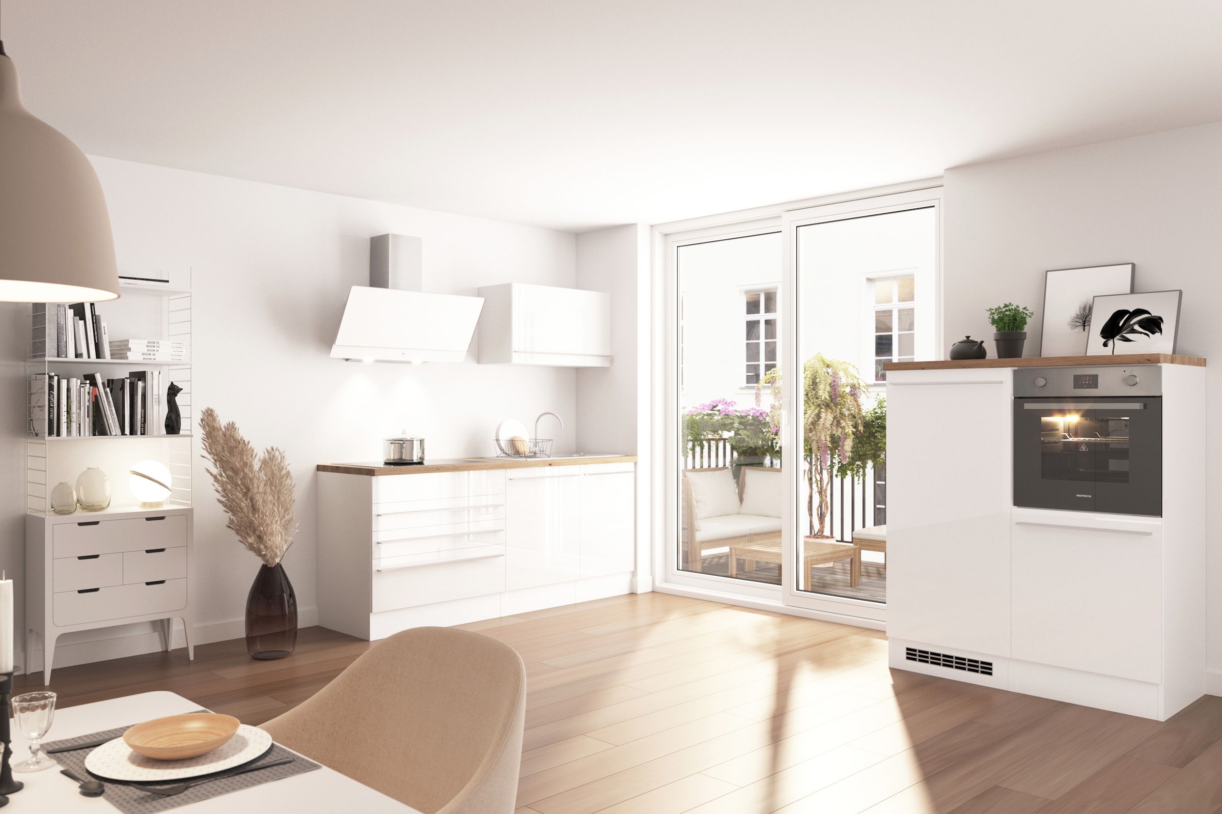 RESPEKTA Küche »Gabriel« wechselseitig aufbaubar, als Doppelblock stellbar