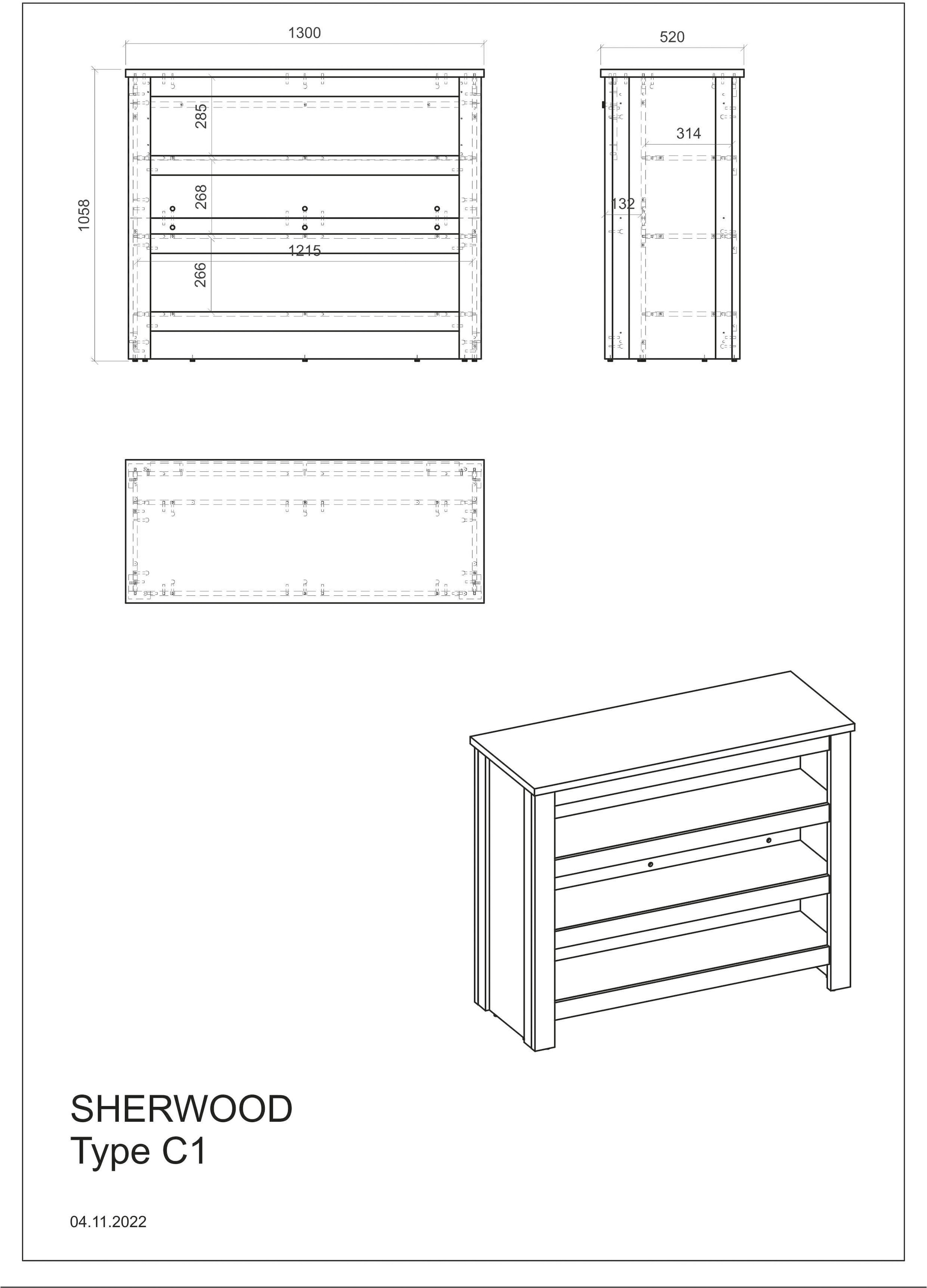 Home affaire Unterschrank »Sherwood«, mit Handtuchhalter aus Metall, Höhe 106 cm