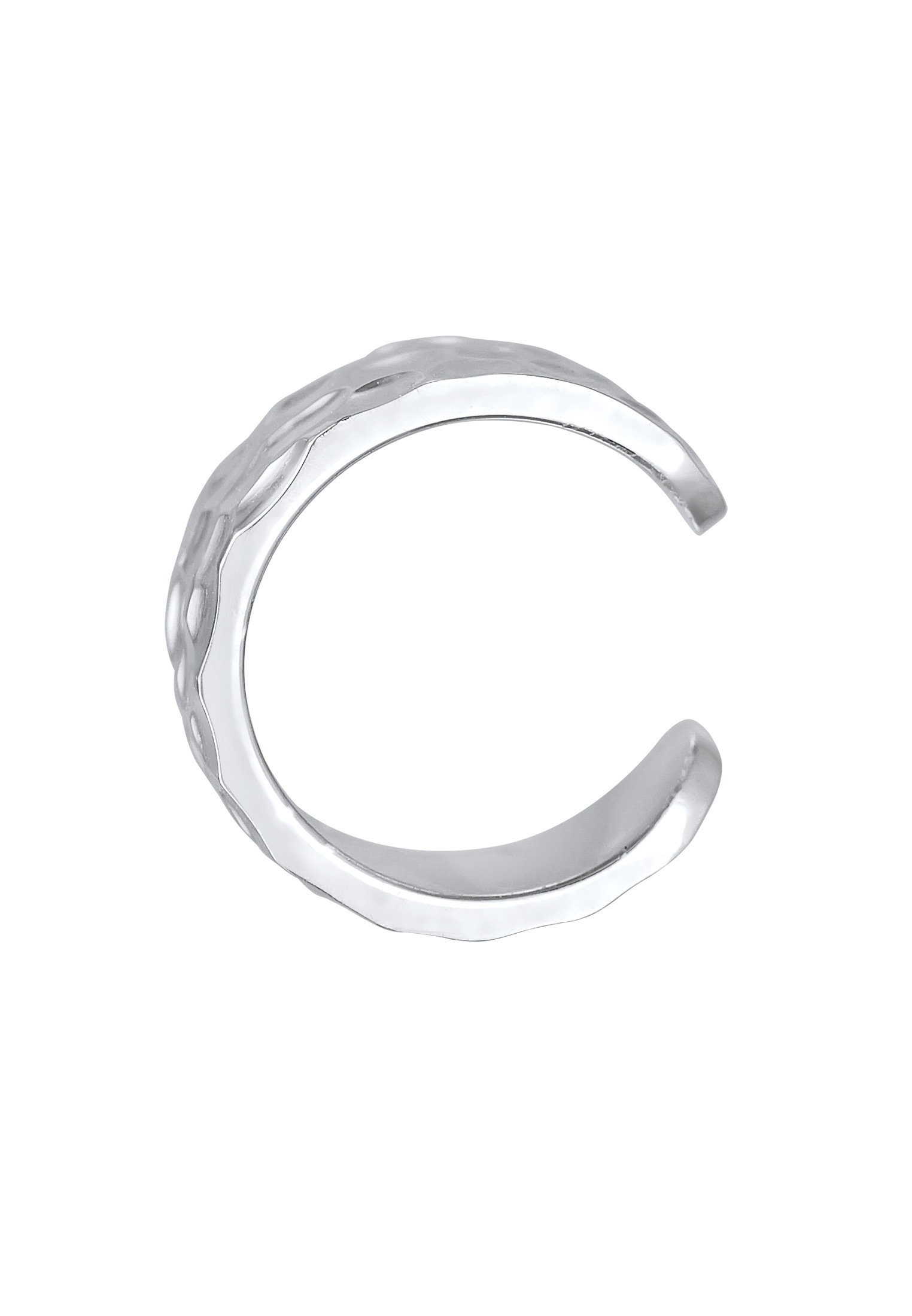 Kuzzoi Paar Ohrklemmen »Ohrringe Earcuff Breit Gehämmert Modern 925 Silber«