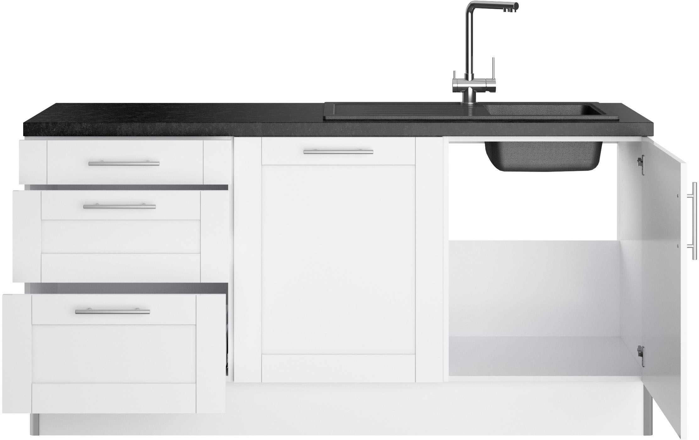 OPTIFIT Küche »Ahus«, 180 cm breit, ohne E-Geräte, Soft Close Funktion, MDF Fronten