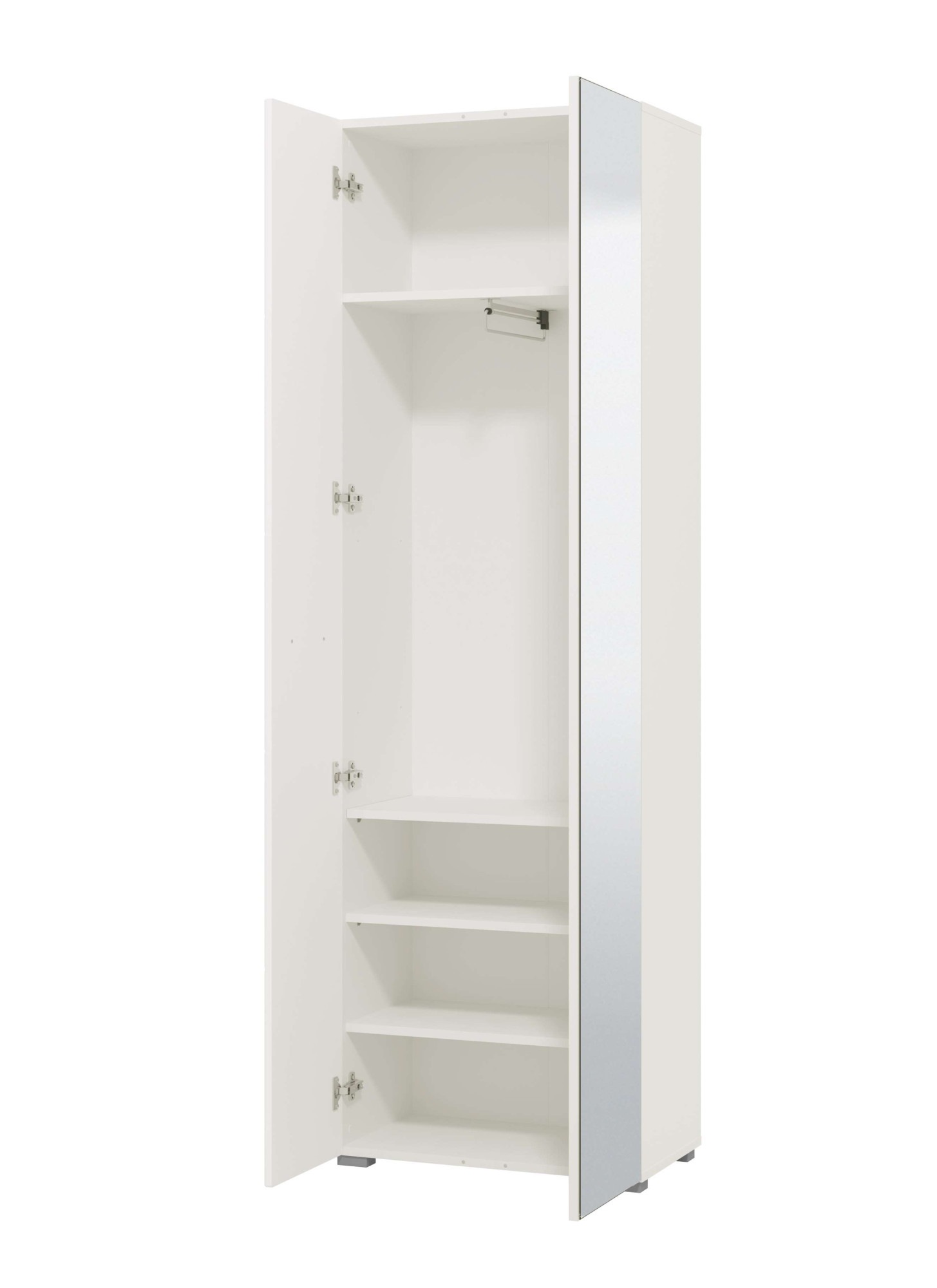 Home affaire Garderobenschrank »Beny Kleiderschrank, Stauraumschrank, Flurschrank, Höhe 193 cm« Hochglanzfronten, Spiegeltür, Breite 60 cm, ausziehbare Kleiderstange