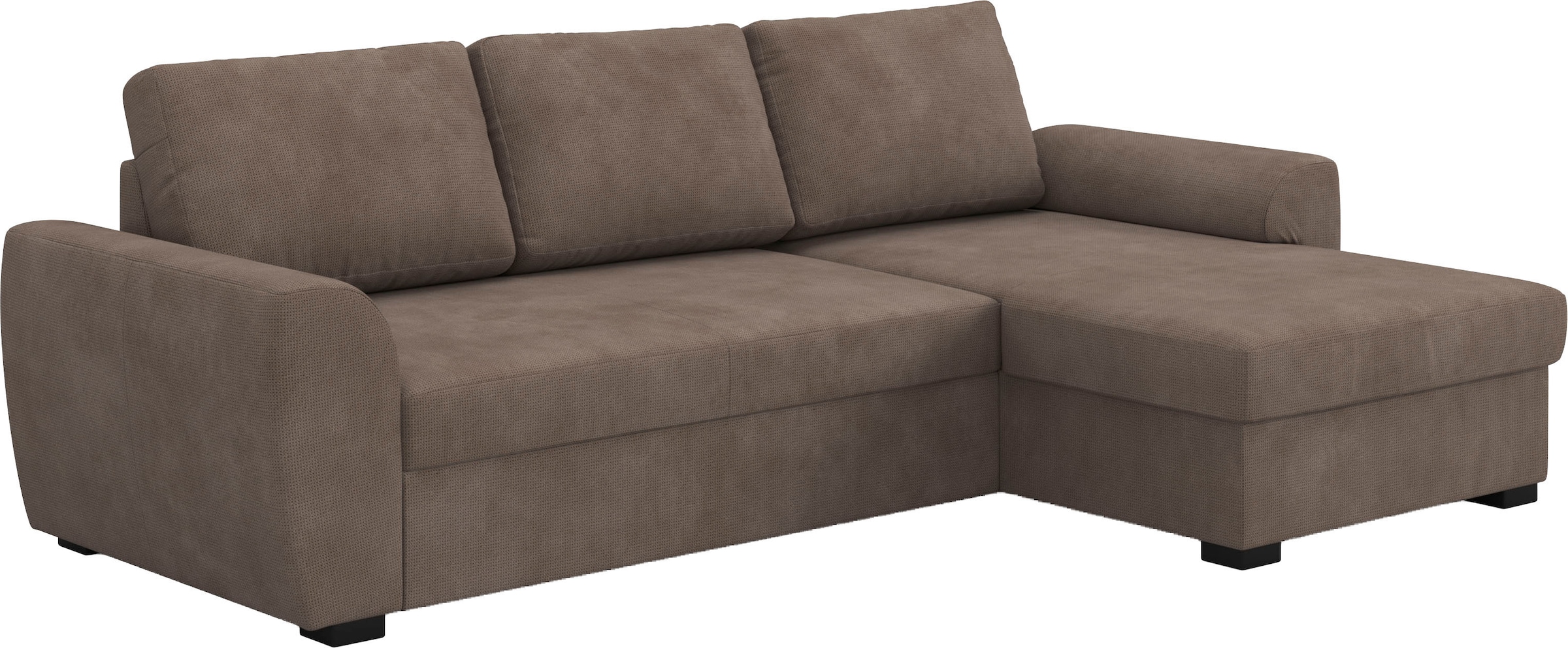 COTTA Ecksofa »Drift L-Form Recamiere, Breite 253 cm« optional auch mit Schlaffunktion, Wellenunterfederung