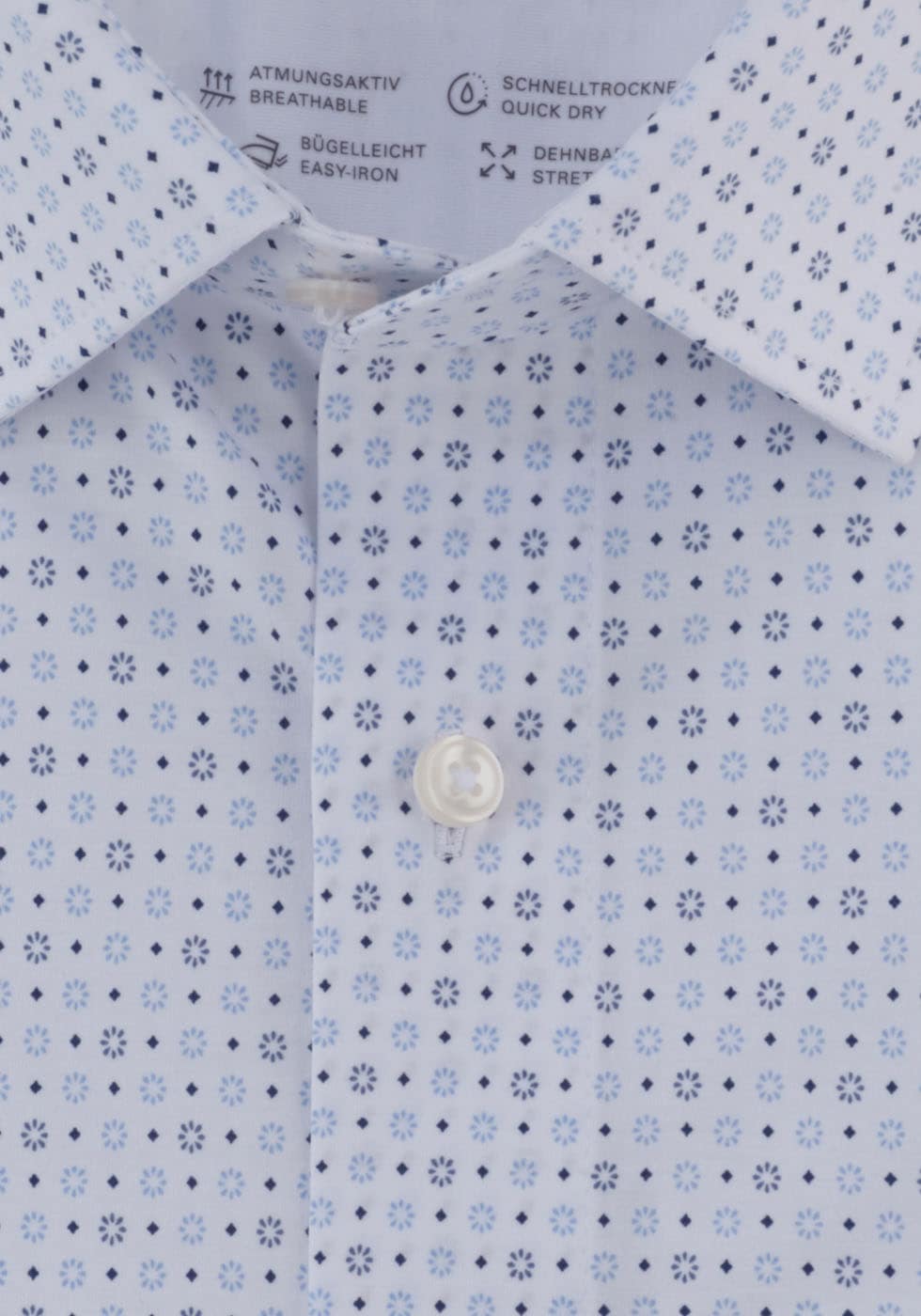 OLYMP Businesshemd »24/7 - Luxor modern fit - Jersey«, mit Blüten-Minimal-Dessin