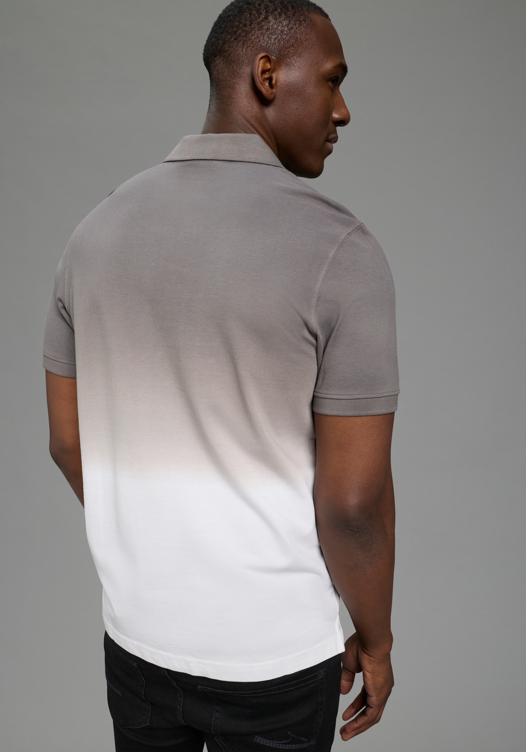 DELMAO Poloshirt kurzärmelig,  lässiges Batikmuster,  Polokragen