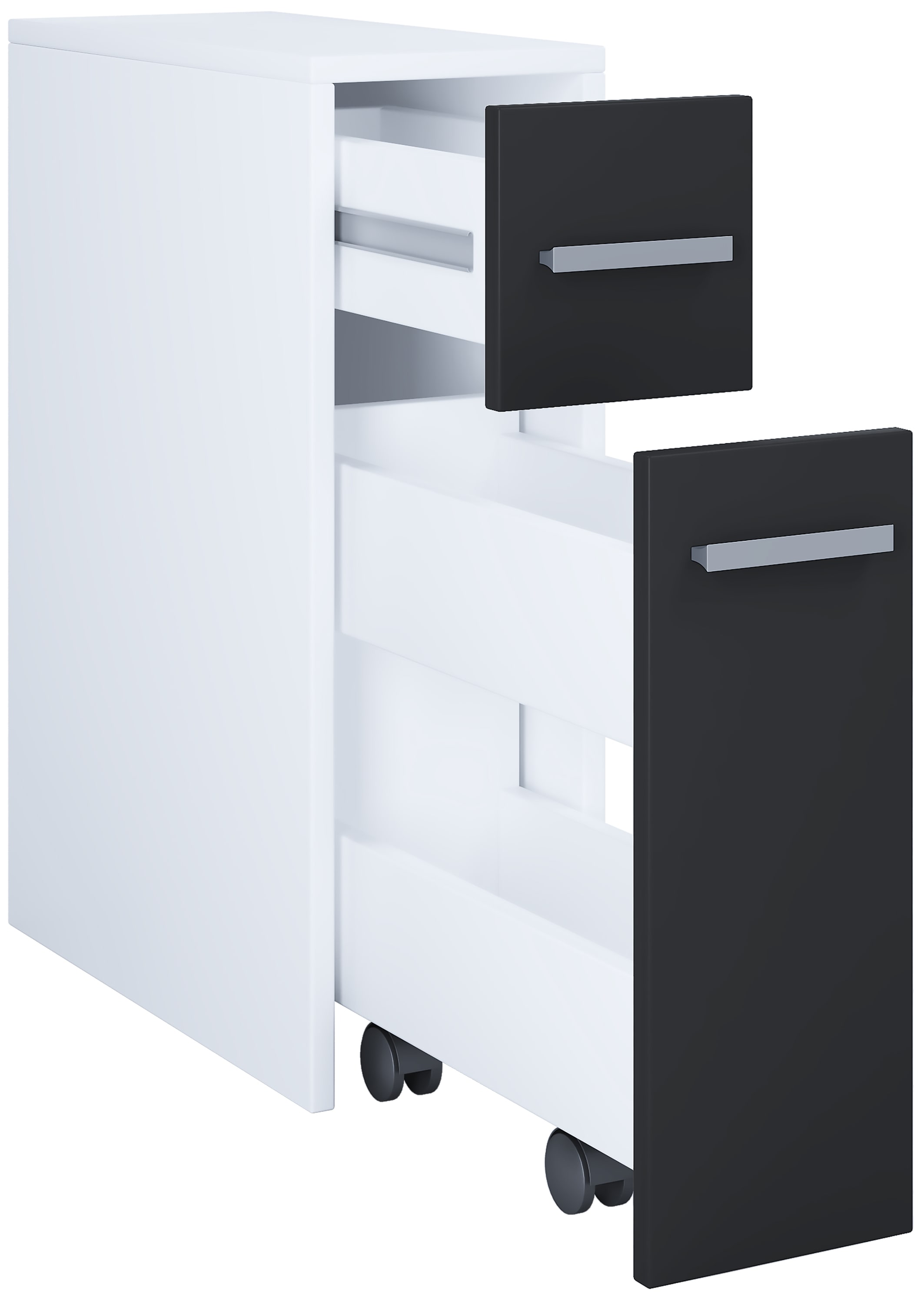VCM Hochschrank »VCM Holz Midischrank | Nischenschrank | Maße: H. 61 x B. 20 x T. 45 cm | Raumteiler | 2 Schubladen - Zalo«, (1 St.)