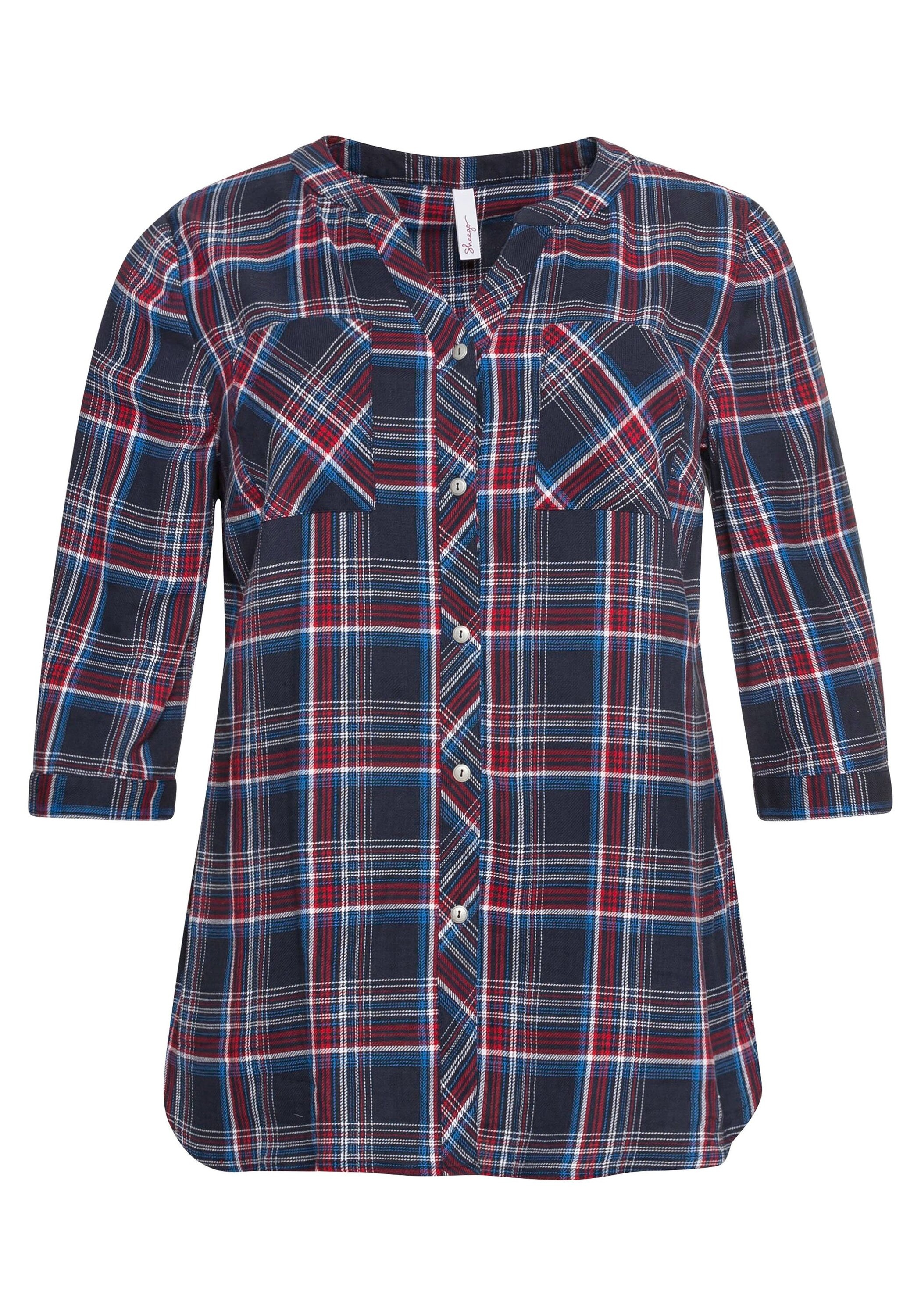 Sheego Karobluse »Bluse aus Baumwolle, mit 3/4-Ärmeln«