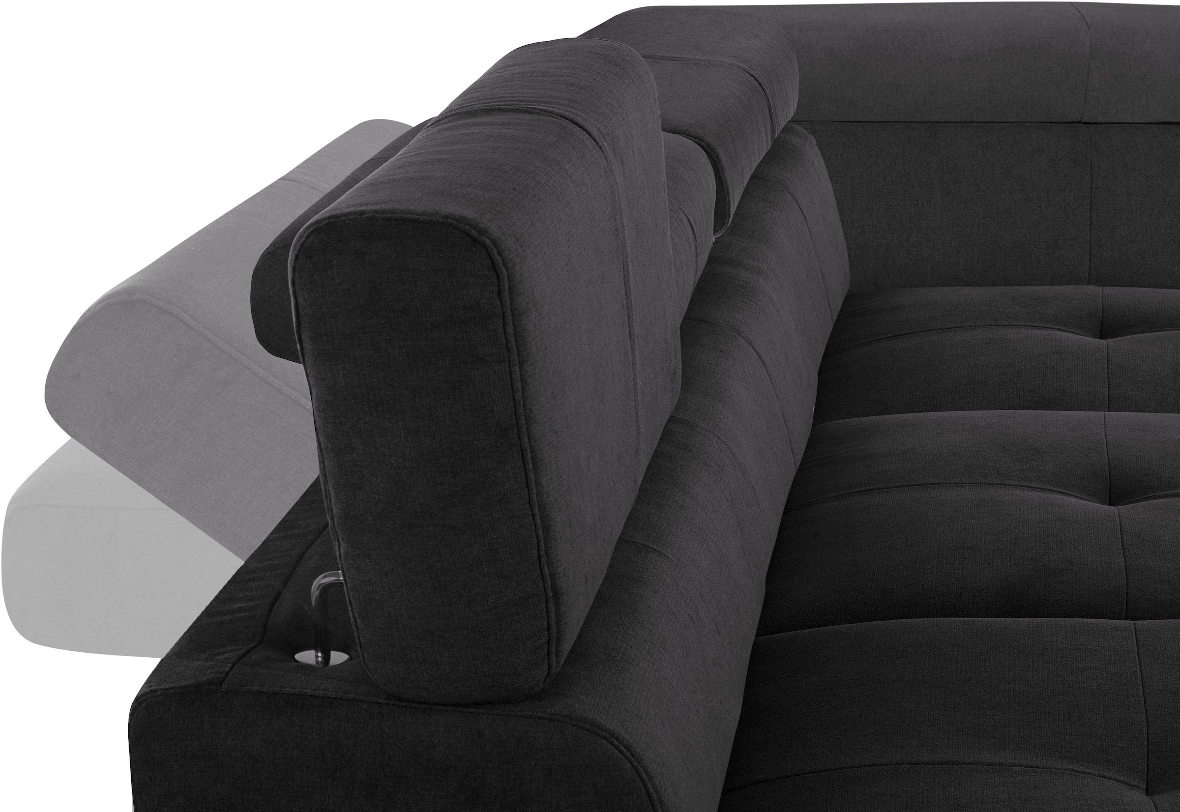 COTTA Ecksofa »Enterprise L-Form«, mit Arm- & Kopfteilverstellung, wahlweise mit Bettfunktion