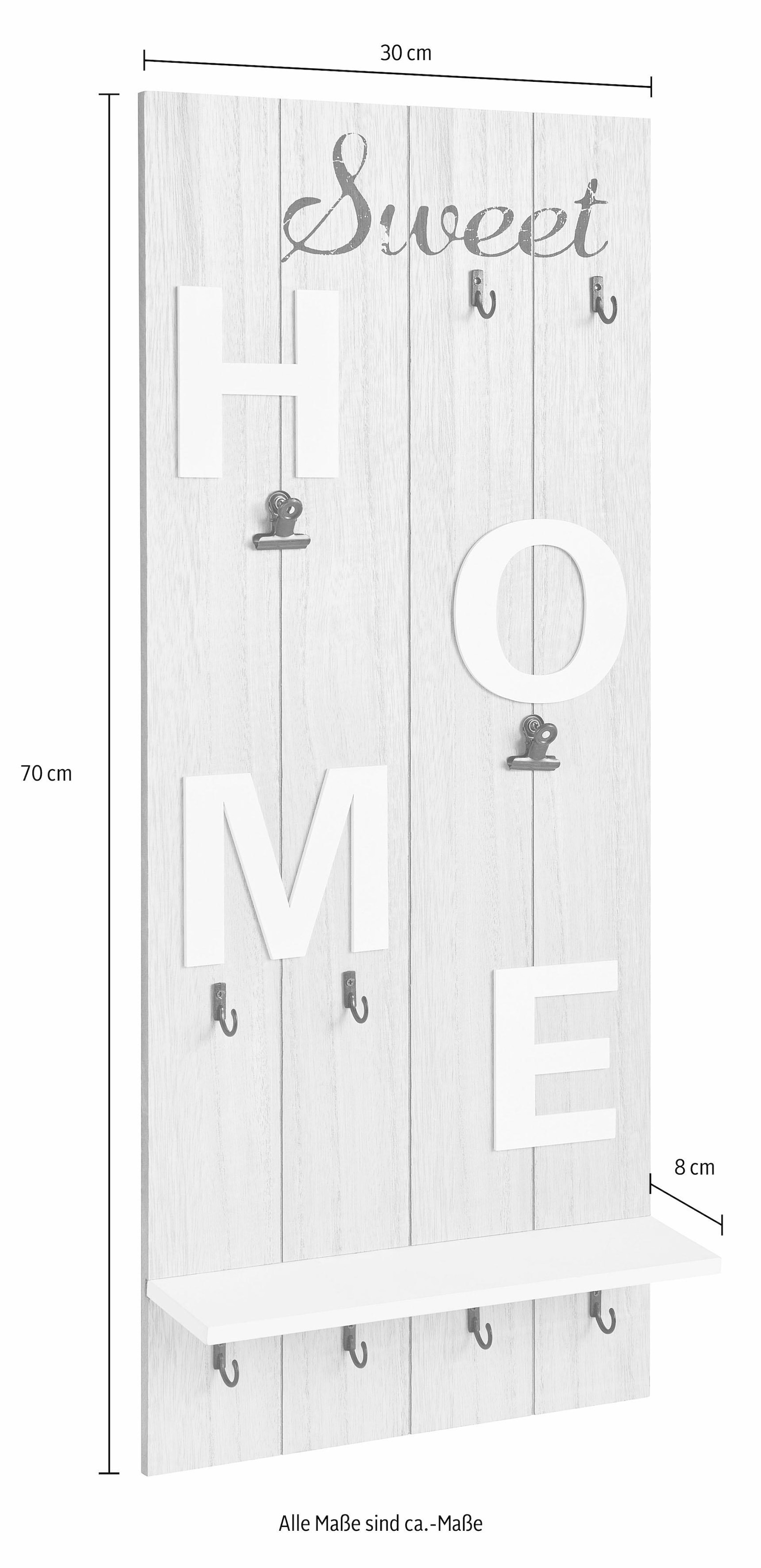 OTTO home Garderobenleiste »Sweet Home« Höhe 70 cm