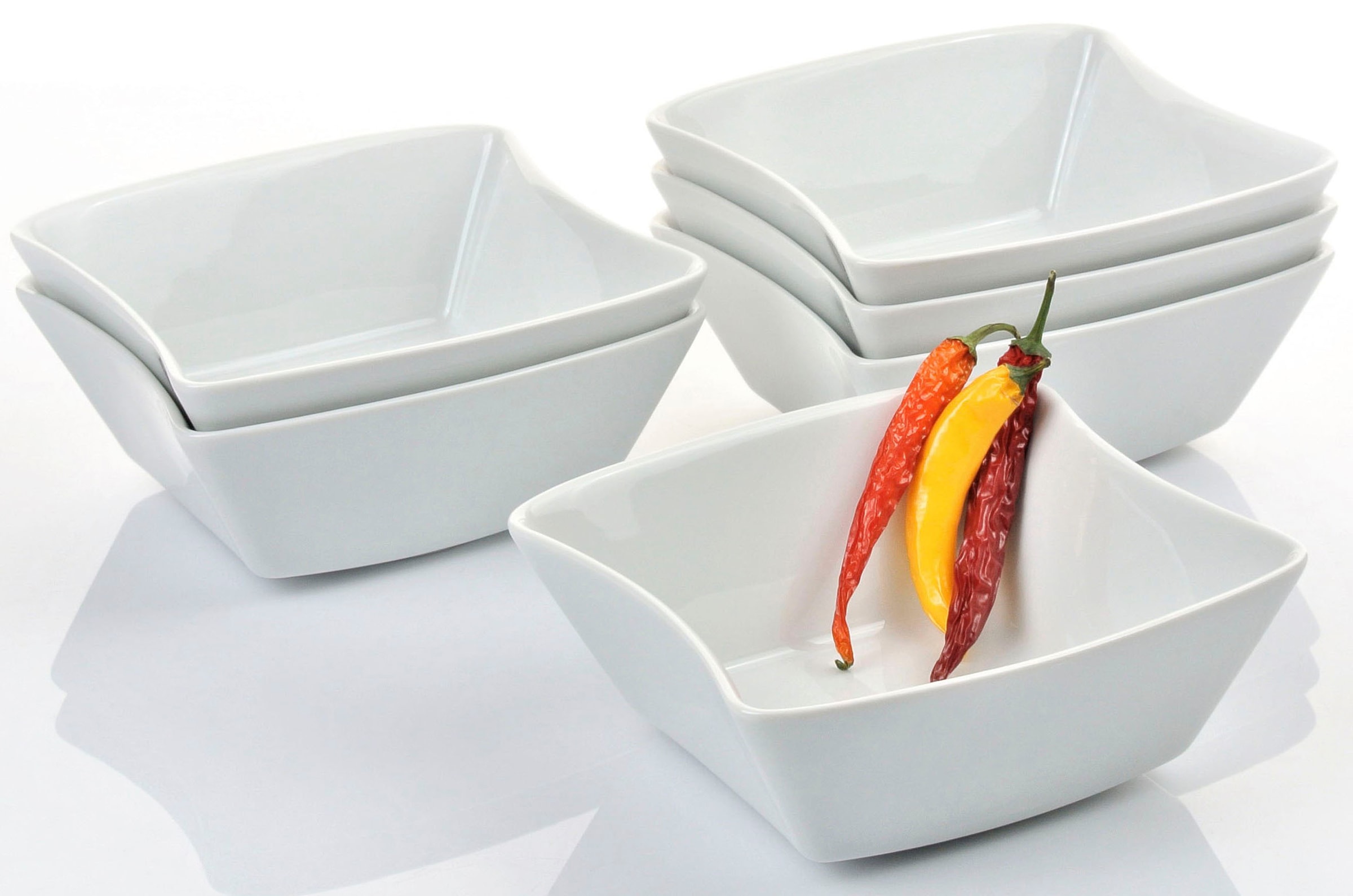 Retsch Arzberg Schale »SANDY« 6 Stk. aus Porzellan 15x13cm, vielseitig verwendbar, ungewöhnliche Form, klassisches Weiß