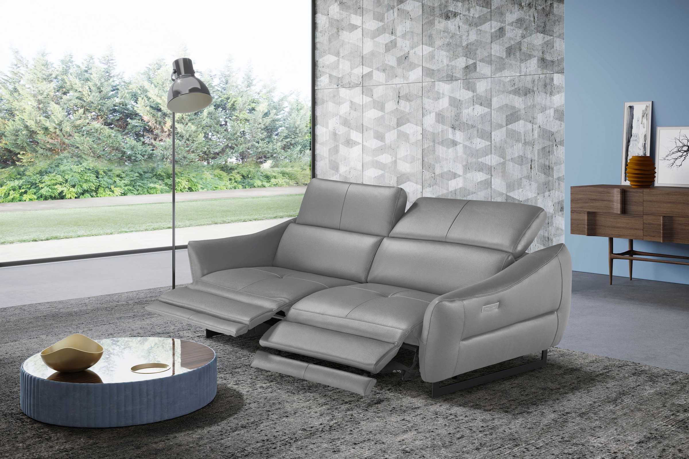 Egoitaliano 2,5-Sitzer »Dafne, elegantes Designsofa mit hohem Sitzkomfort«, mit und ohne elektrischer Relaxfunktion, Kopfteile manuell verstellbar