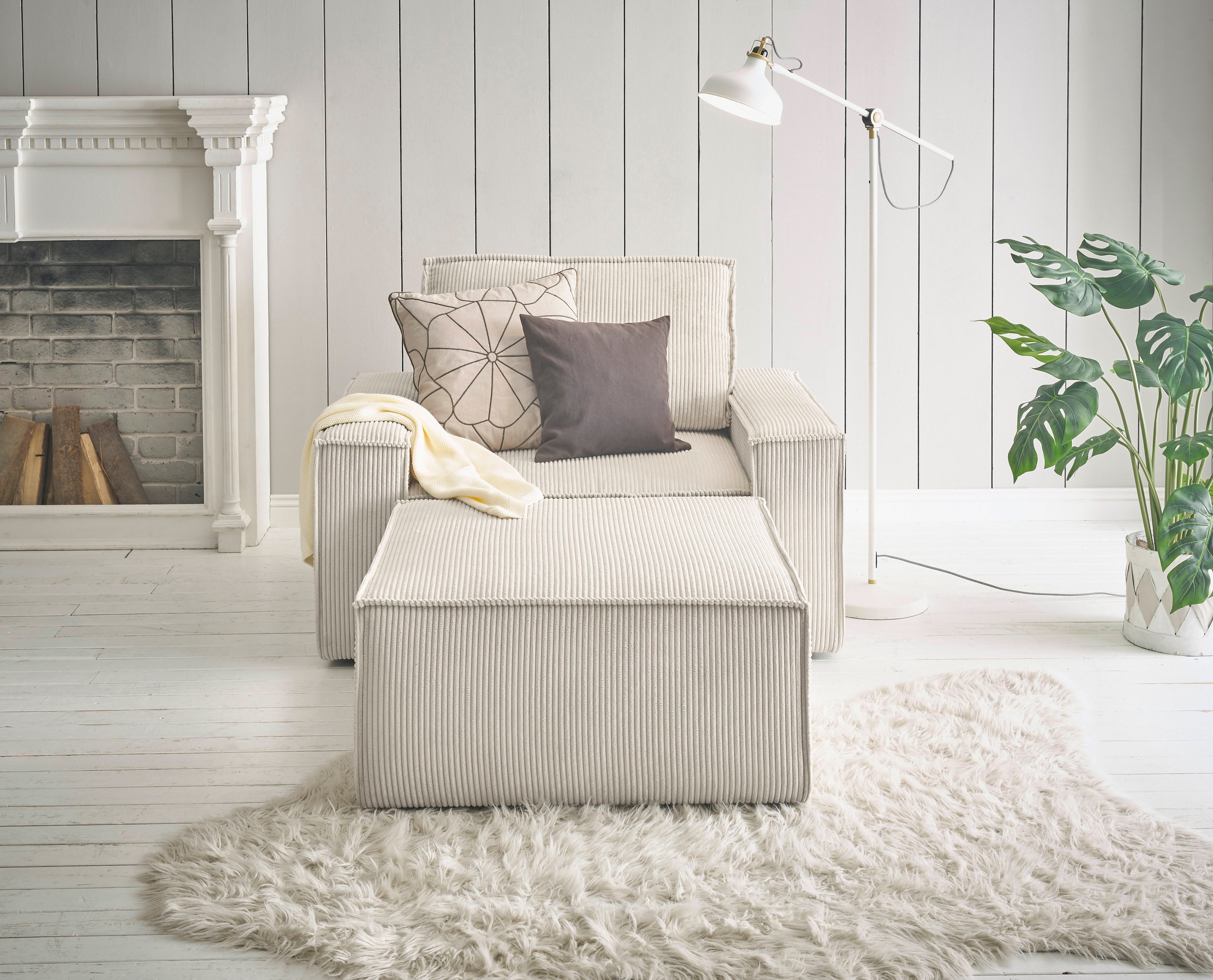 Home affaire Sessel »SHERWOOD«, Loveseat und Hocker im Set, passend zur Polster-Serie SHERWOOD