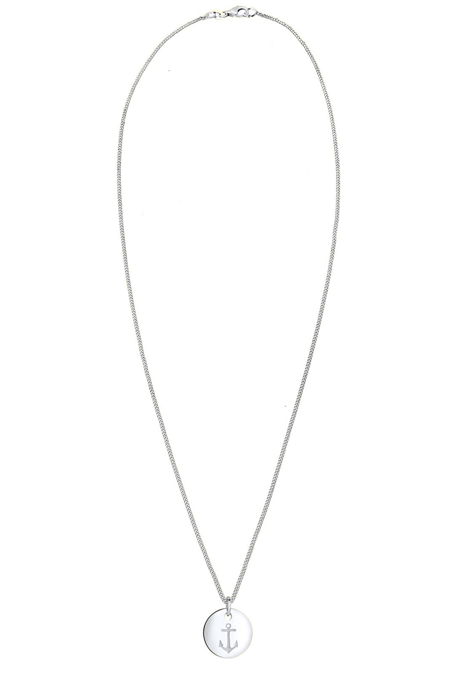 Elli Kette mit Anhänger »Halskette Anker Münze Maritim 925 Silber«