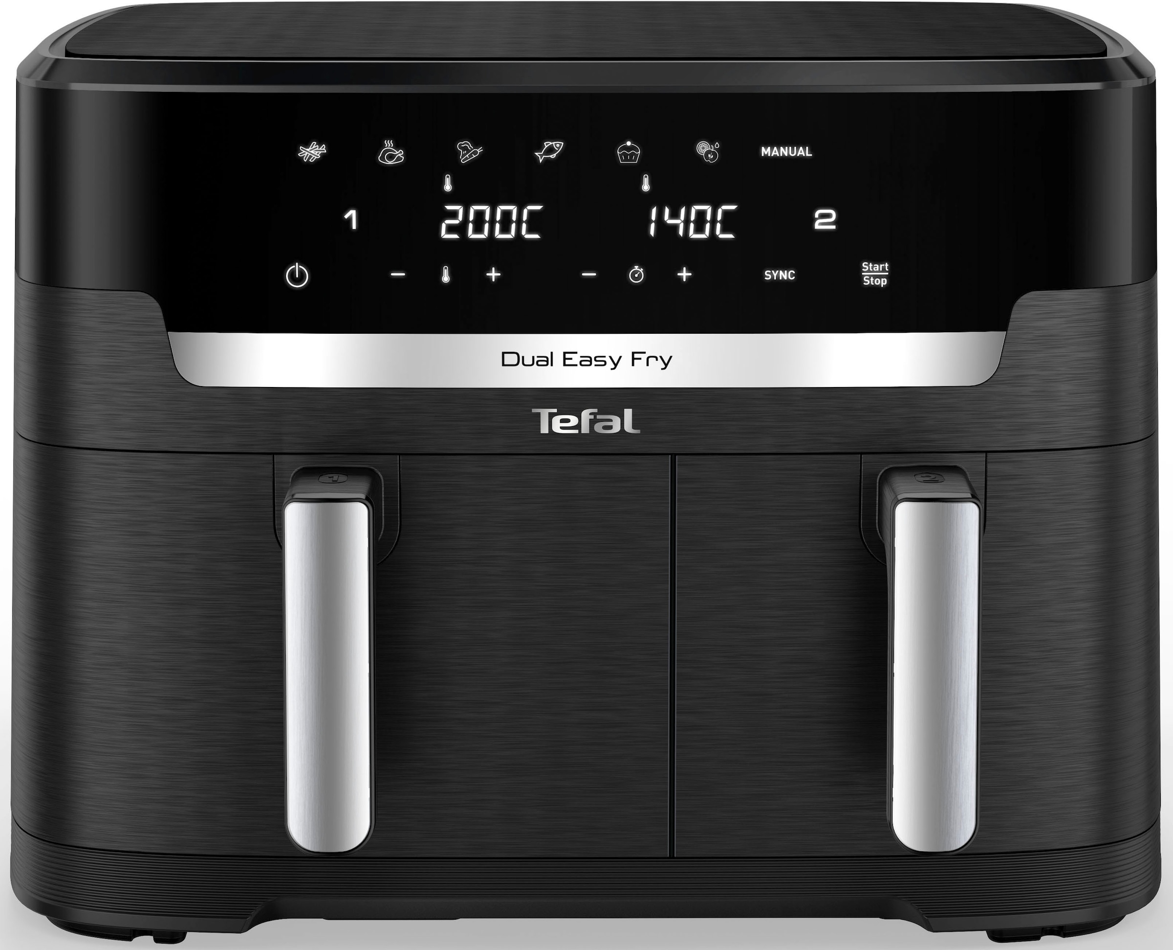 Tefal Heißluftfritteuse »EY9428 Dual Easy Fry XXL«, 2700 W, 2 Schubladen, 6,5l + 4,5l, 7...