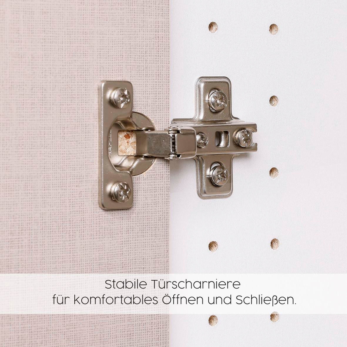 rauch Drehtürenschrank »Kleiderschrank Schrank Garderobe Wäscheschrank NAGATA mit Spiegel«, (in 3 verschiedenen Ausstattungen BASIC/CLASSIC/PREMIUM), und modernen Stangengriffen in Graumetallic TOPSELLER MADE IN GERMANY