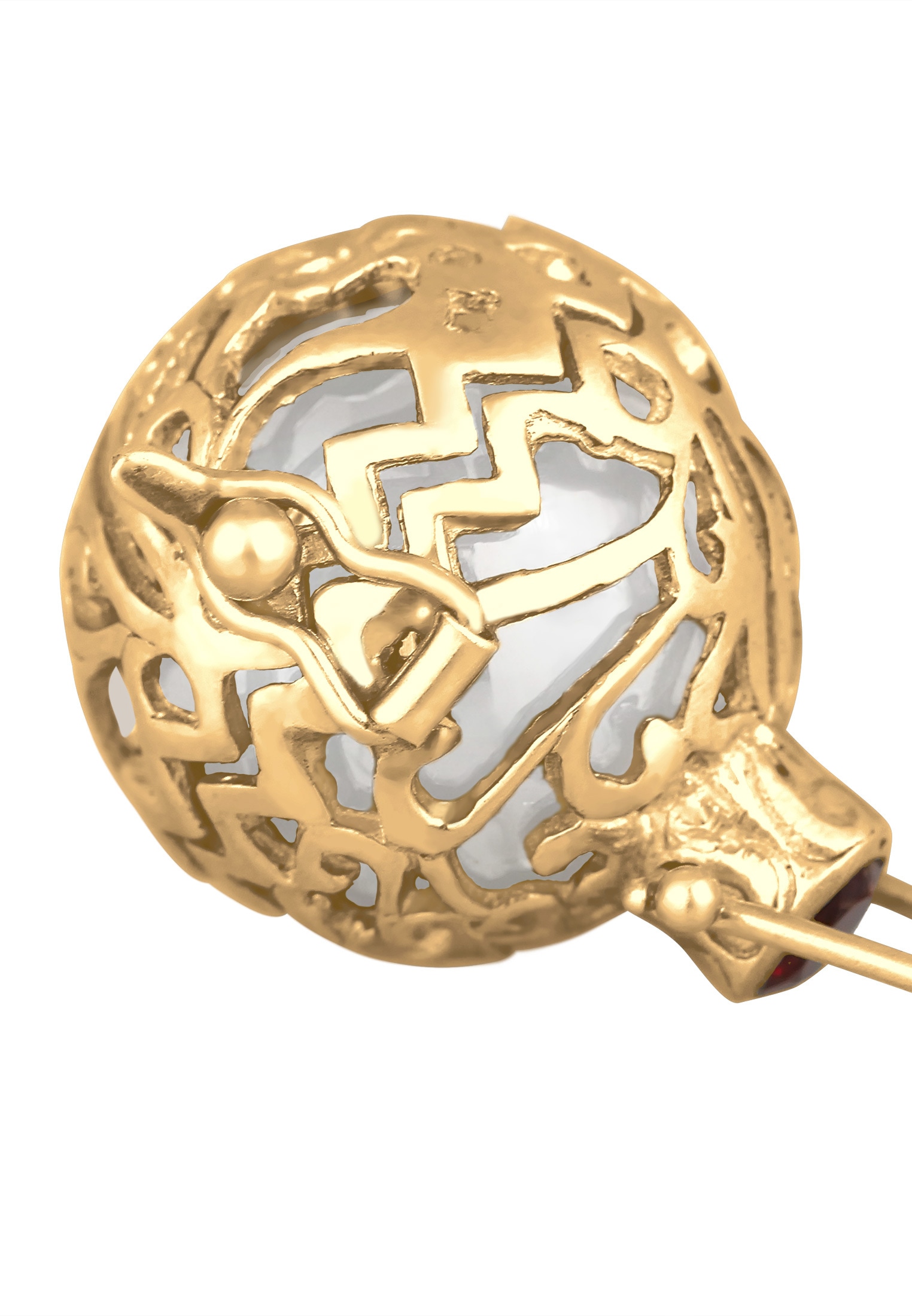 Nenalina Lange Kette »Halskette Engelsflüsterer Granat (16 mm) Flügel 925 Silber«