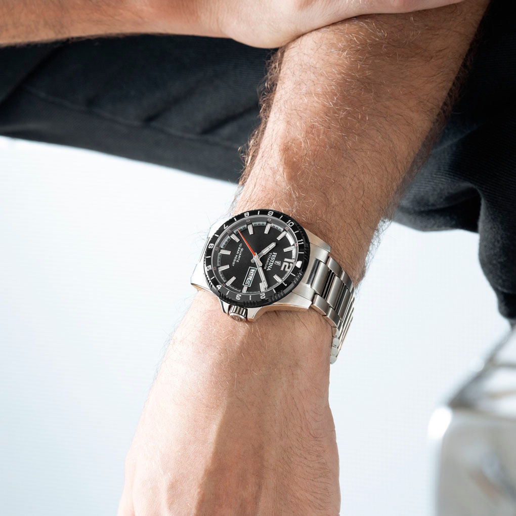 Festina Quarzuhr »Calendario Titanium«, Armbanduhr, Herrenuhr, analog, Tag, Wochentag