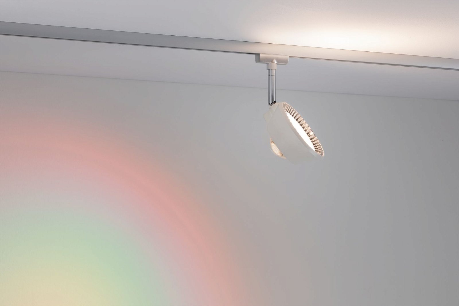 Paulmann Schienensystem-Leuchten »URail Schienenspot Sabik Einzelspot 2700K 230V Weiß matt, Chrom matt« LED-Modul 1 Stk. Warmweiß dimmbar 800lm/390lm 9W