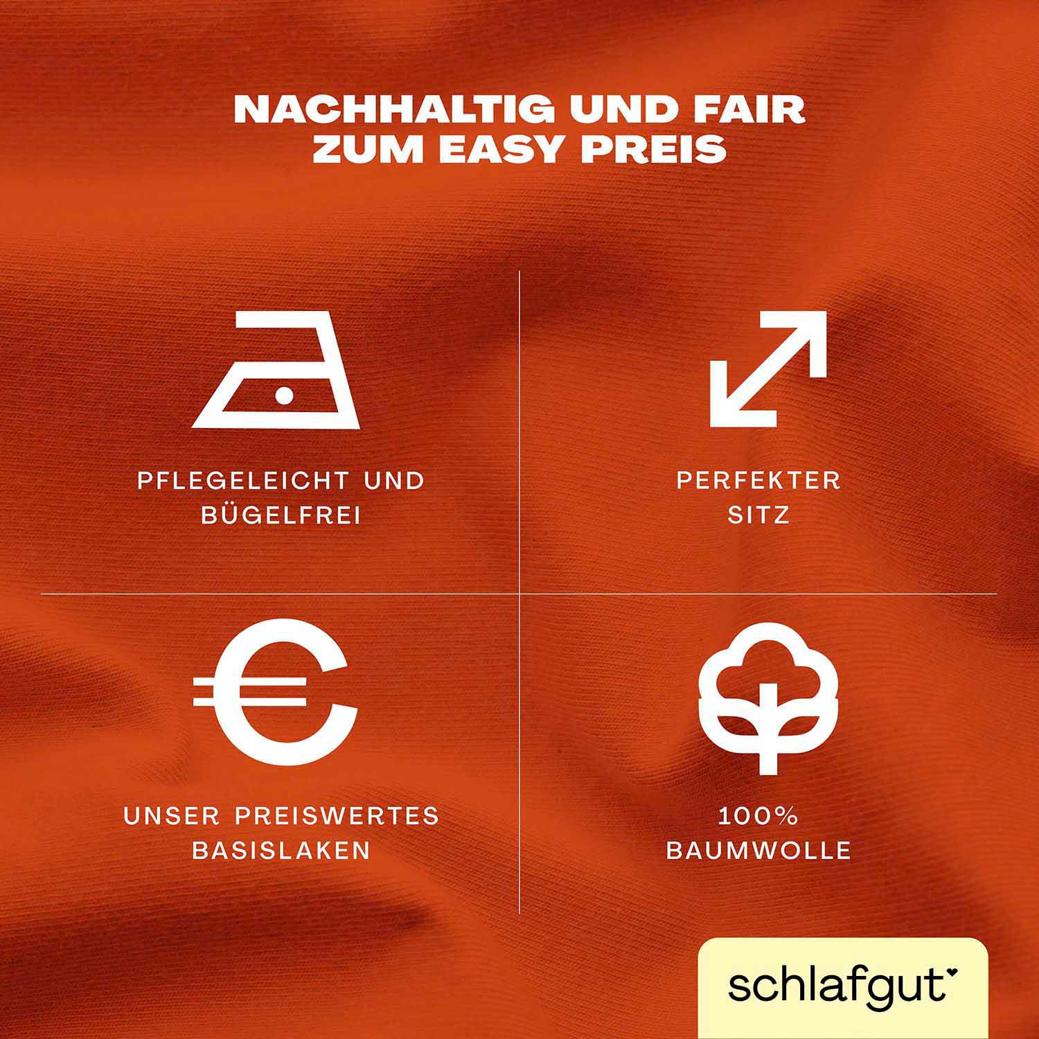 Schlafgut Spannbettlaken »EASY aus 100% Baumwolle, weich & saugfähig, Marken-Bettlaken«, für Matratzen bis 22 cm Höhe, in 90x200, 140x200 oder 180x200 cm