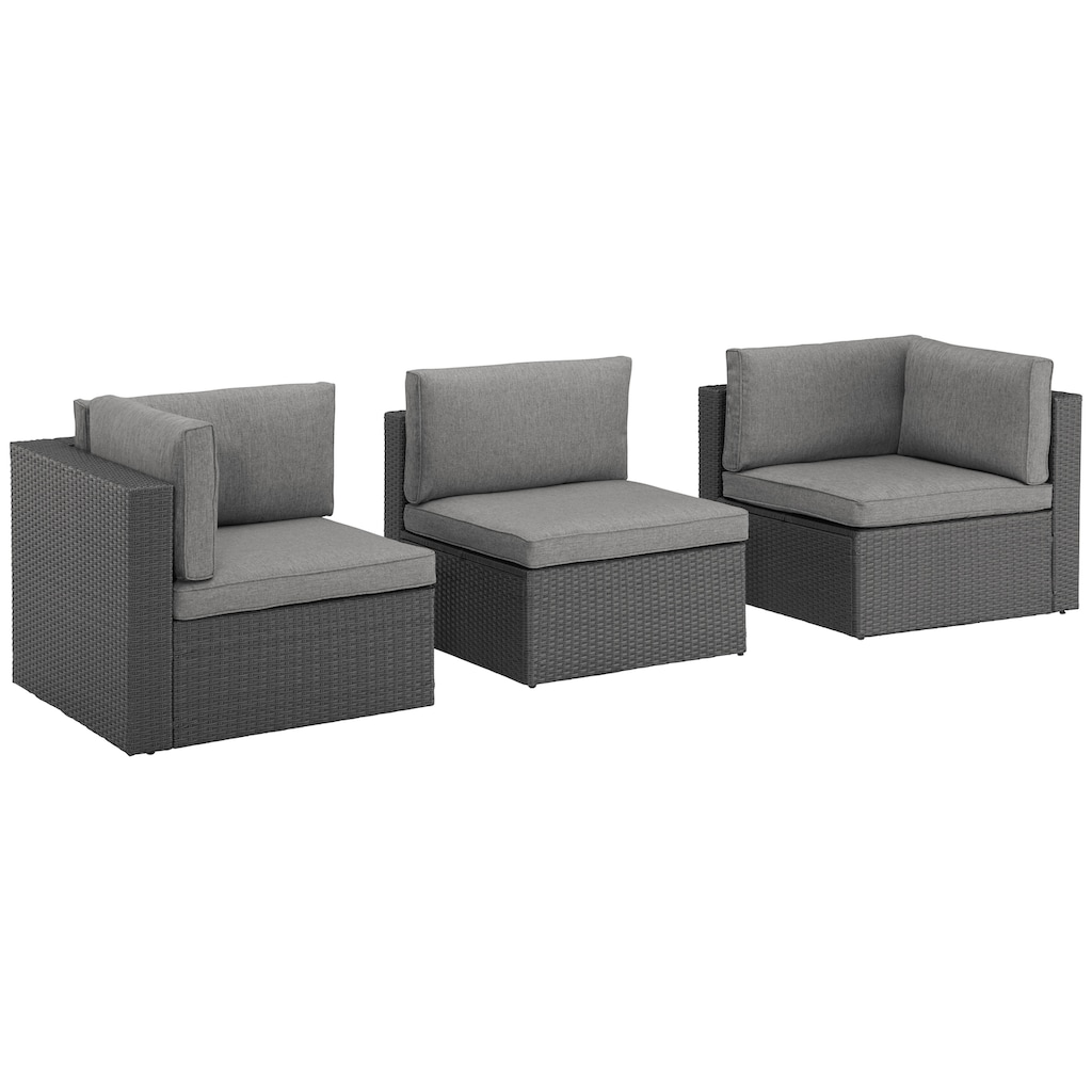 KONIFERA Gartenlounge-Set »Malta«, (25 tlg.), Ecklounge, Sessel, Tisch 69x69 cm, mit GRATIS-Zugabe: 1 zweiter Tisch