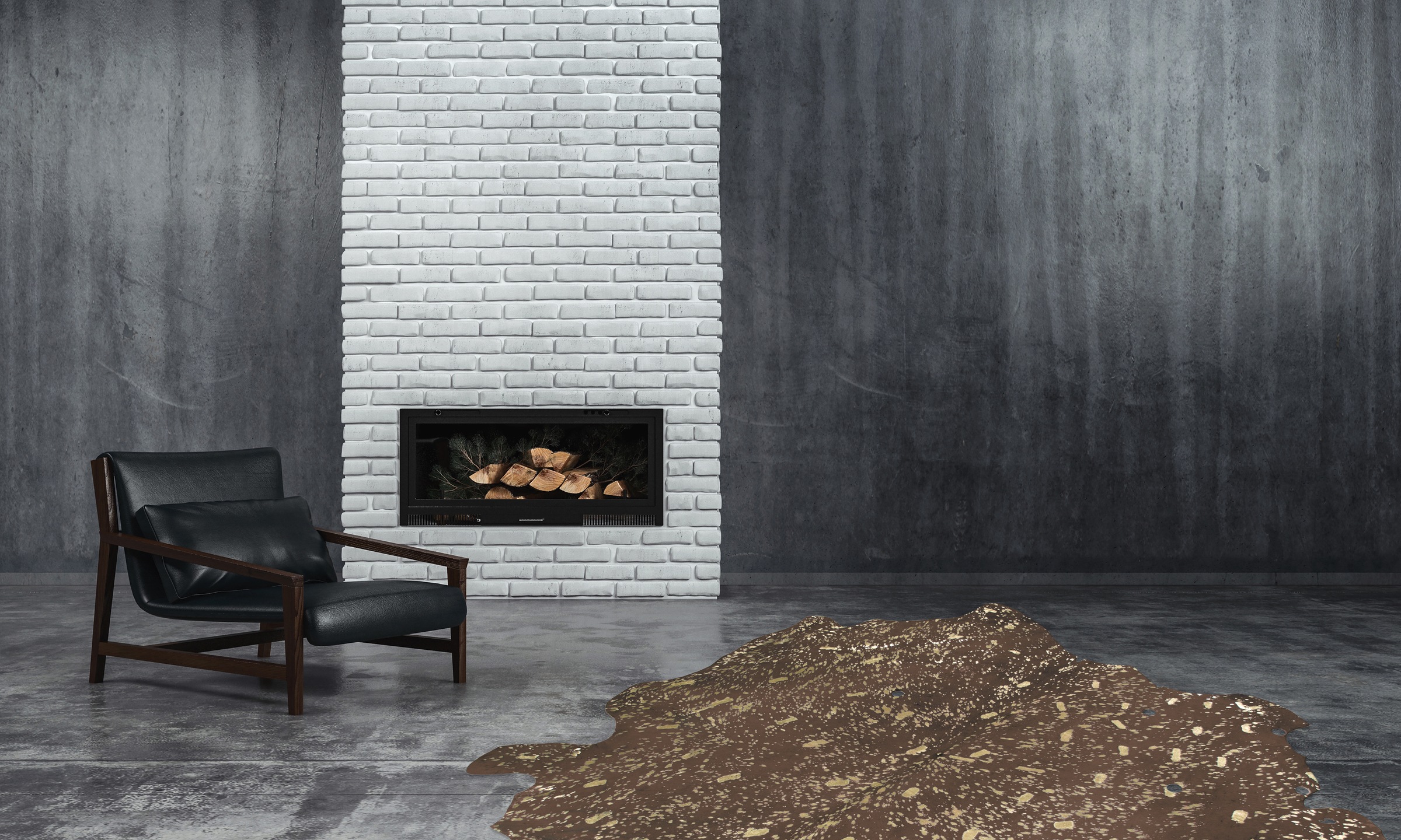 Kayoom Lederteppich »Glam 110 - Rinderfellteppich«, tierfellförmig, 3 mm Höhe, 100% Rindsleder, ca. Maße, Akzente in Silber/Gold