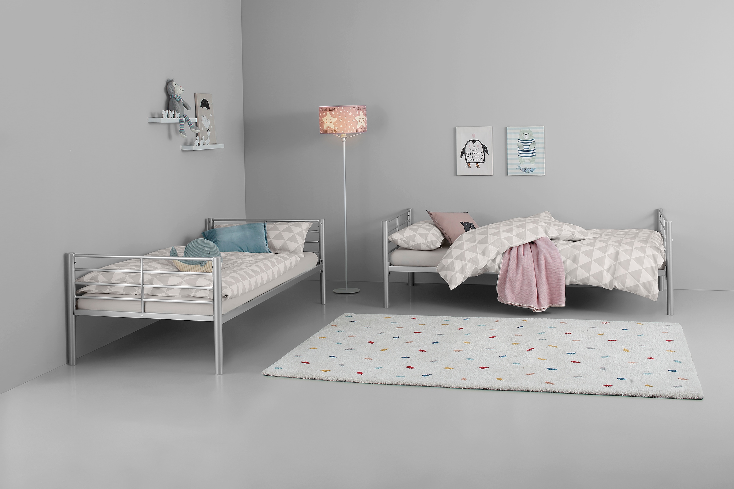 Lüttenhütt Etagenbett »Hayo, unser Top-Angebot zum DAUERTIEFPREIS, Metallbett, Stockbett«, (teilbar in 2 Einzelbetten), perfekt für kleine Räume, mehrere Farben, (B/T/H) ca. 208/97/160 cm