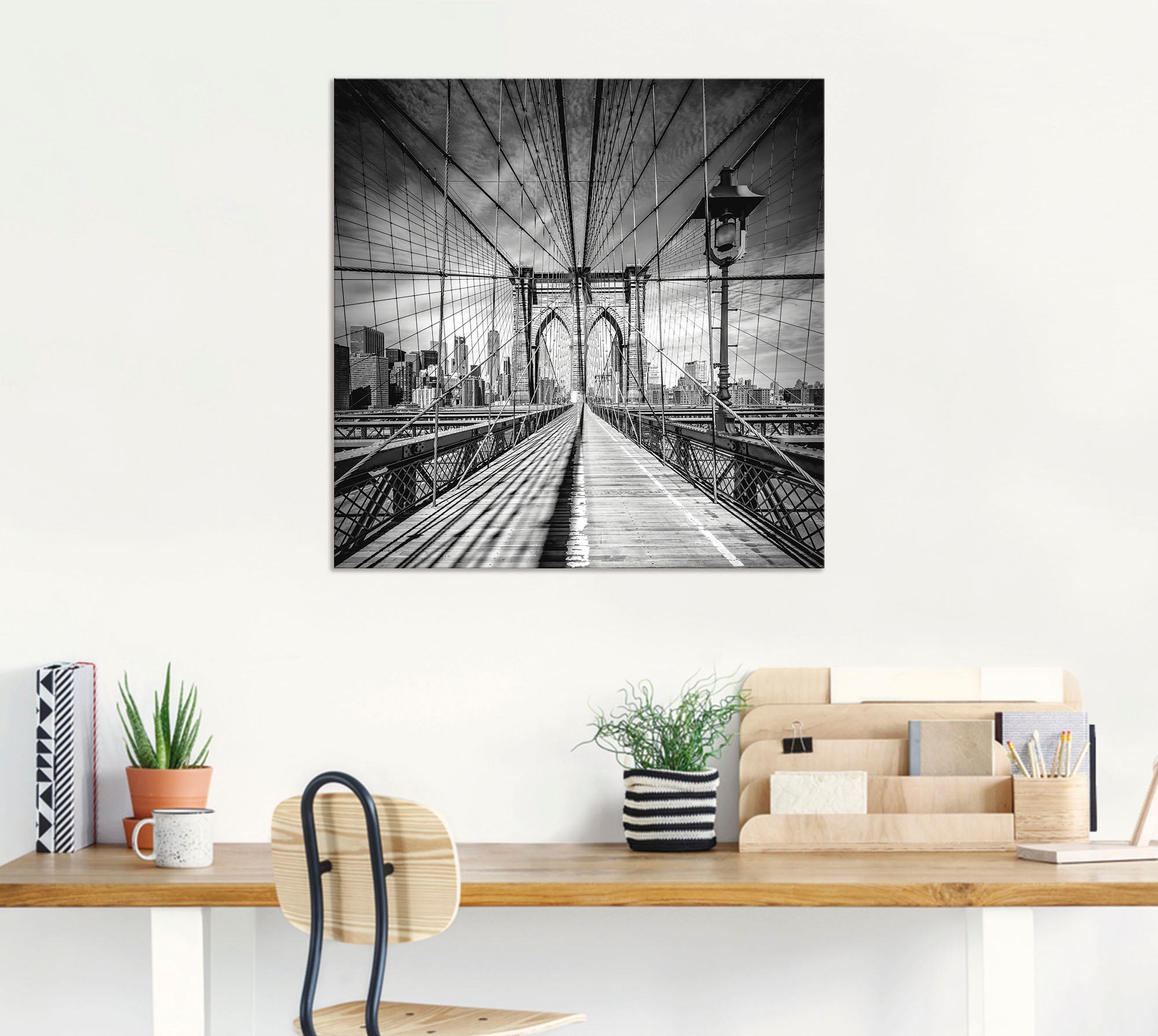 Artland Wandbild »New York City Brooklyn Bridge«, Amerika, (1 St.), als Alubild, Outdoorbild, Leinwandbild, Poster in verschied. Größen