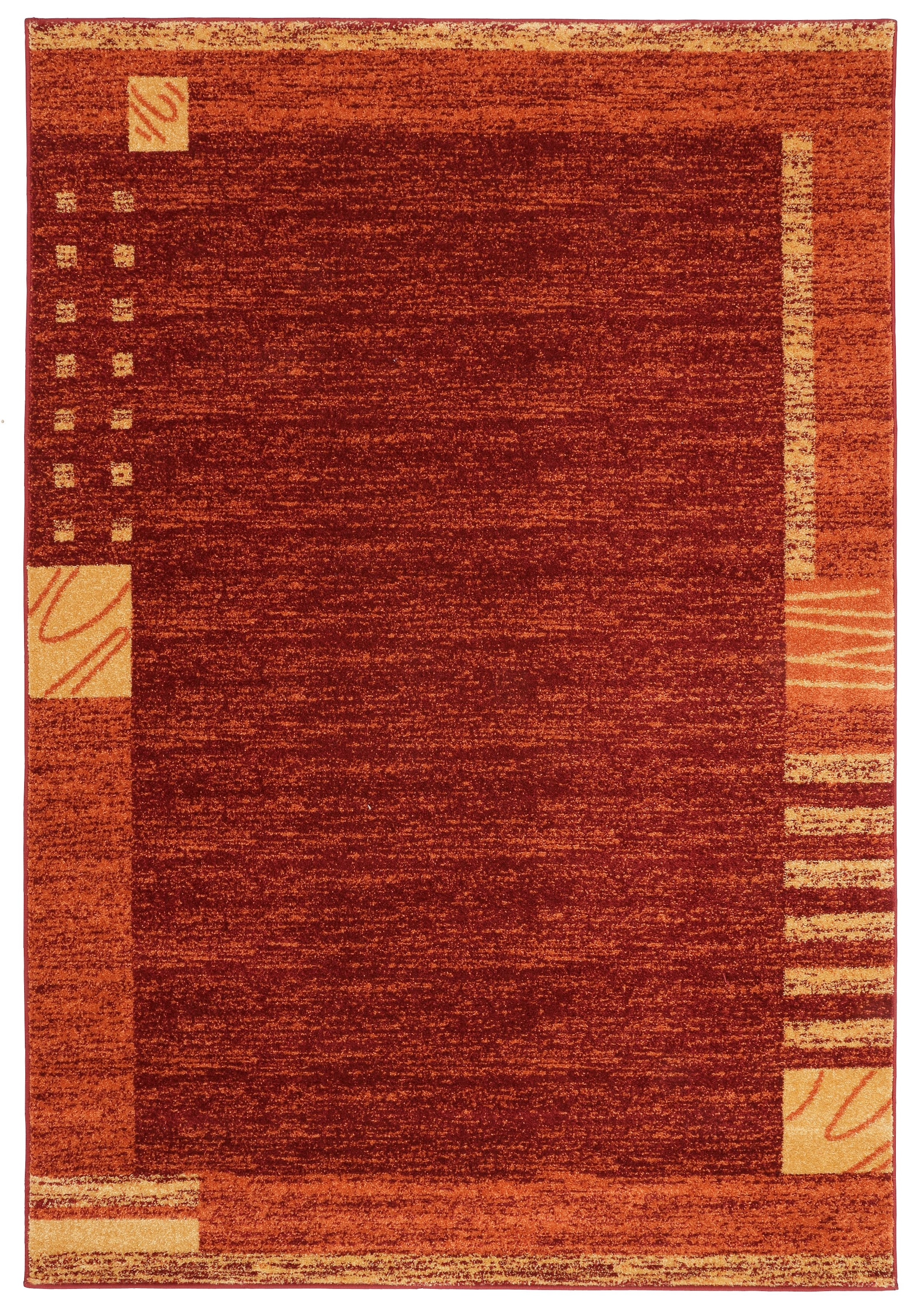 my home Teppich »Jonas« rechteckig 8 mm Höhe flacher Teppich, Kurzflor, Weich, Elegant, mit Bordüre, Wohnzimmer