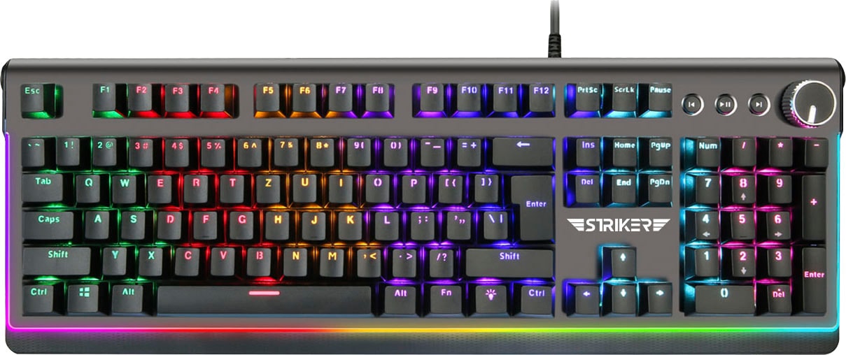 Hyrican Gaming-Tastatur "Striker ST-MK91" (Fn-Tasten  Funktionstasten  Lautstärkeregler  Multimedia-Tasten)