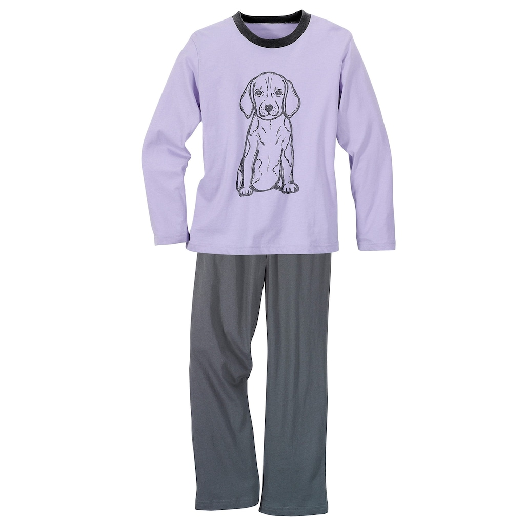 Vivance Pyjama, (2 Stück), Oberteile in schönen Farben mit Tierdruck