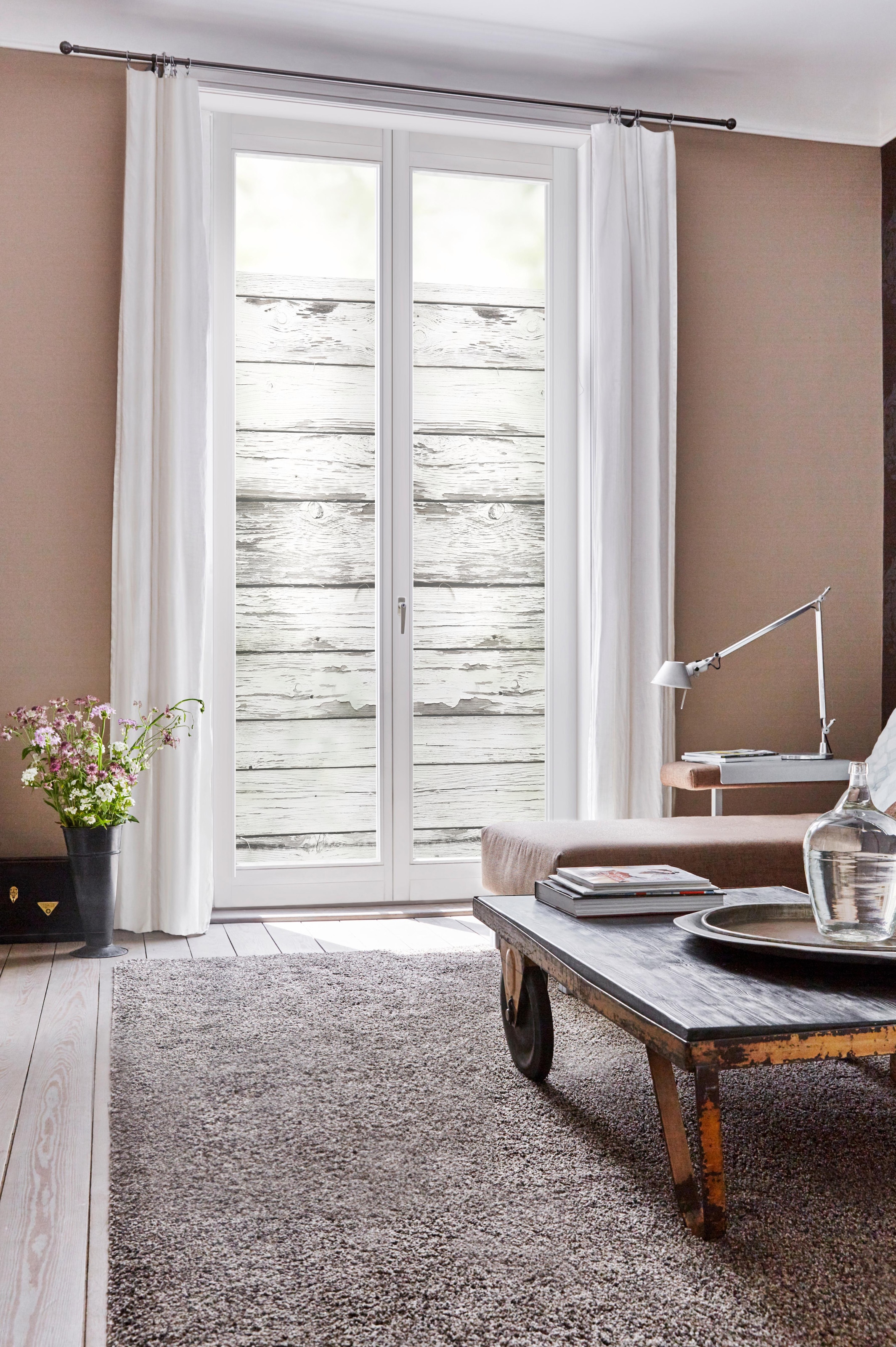 LICHTBLICK ORIGINAL Fensterfolie »Bretter-Vintage« 1 Stk. blickdicht strukturiert Klebepunkte