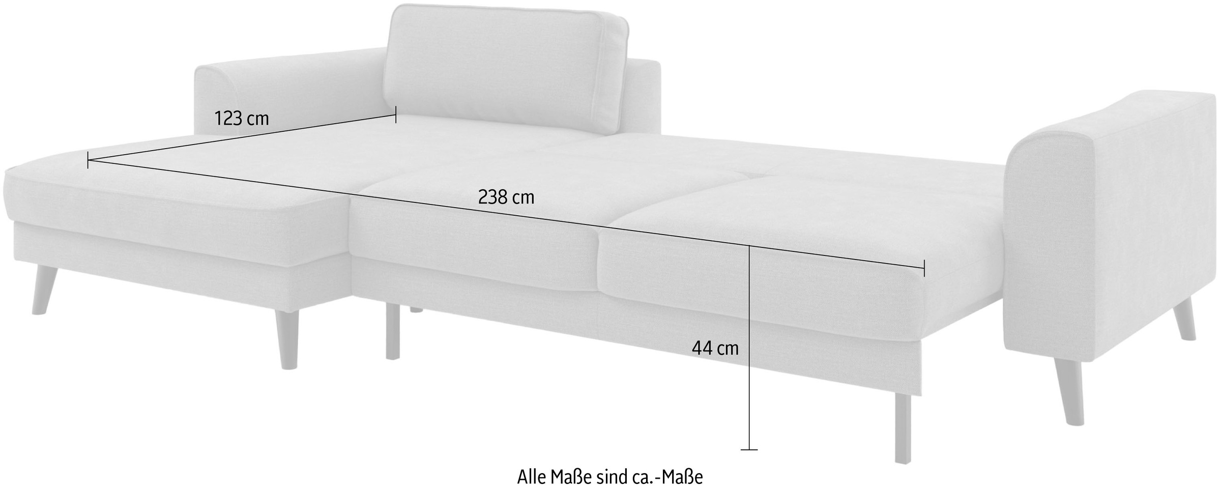 TRENDMANUFAKTUR Ecksofa »Lumber Jack, elegantes Designsofa, L-Form«, wahlweise mit Bettfunktion u. Bettkasten