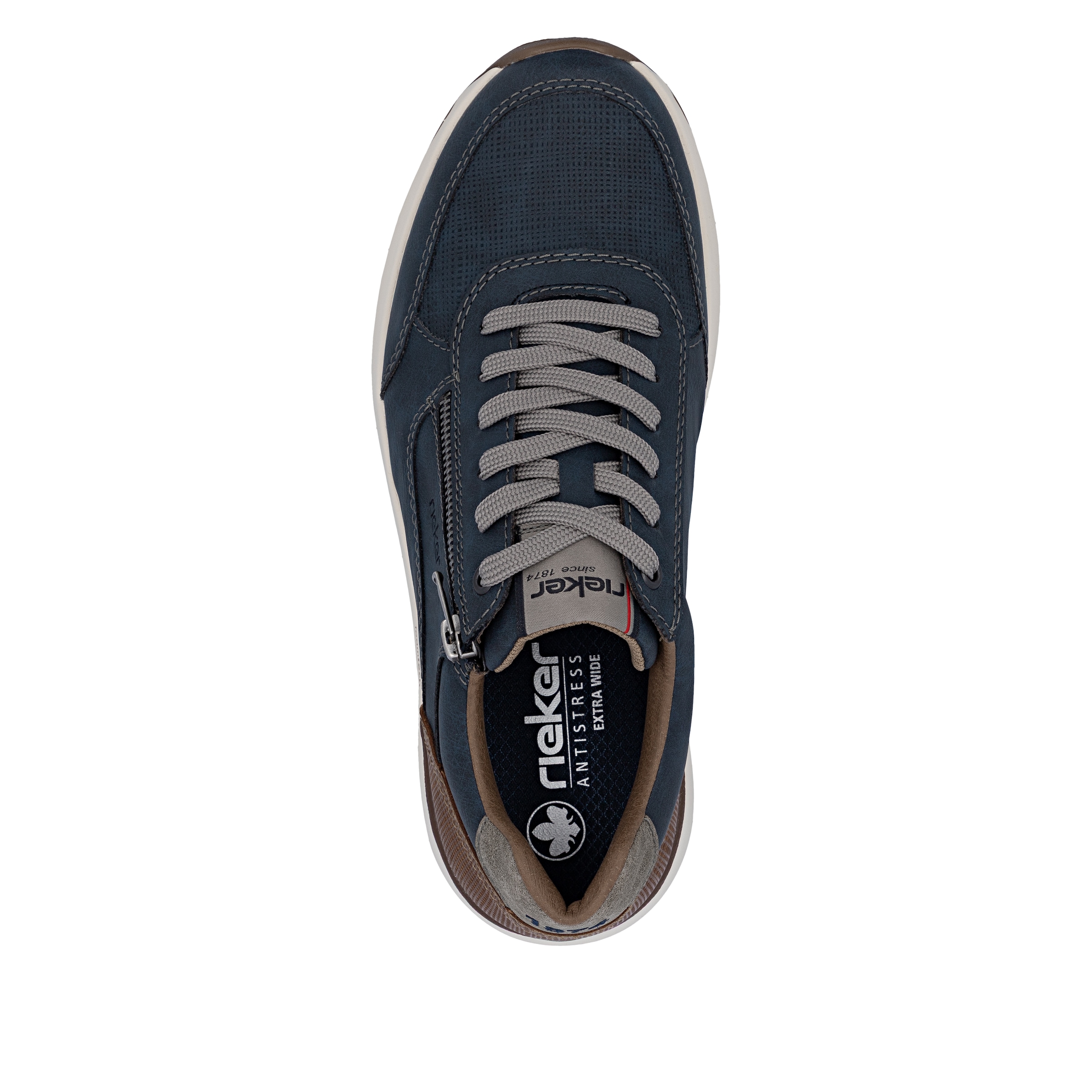 Rieker Sneaker  Schnürschuh, Halbschuh, Freizeitschuh mit Reißverschluss seitlich