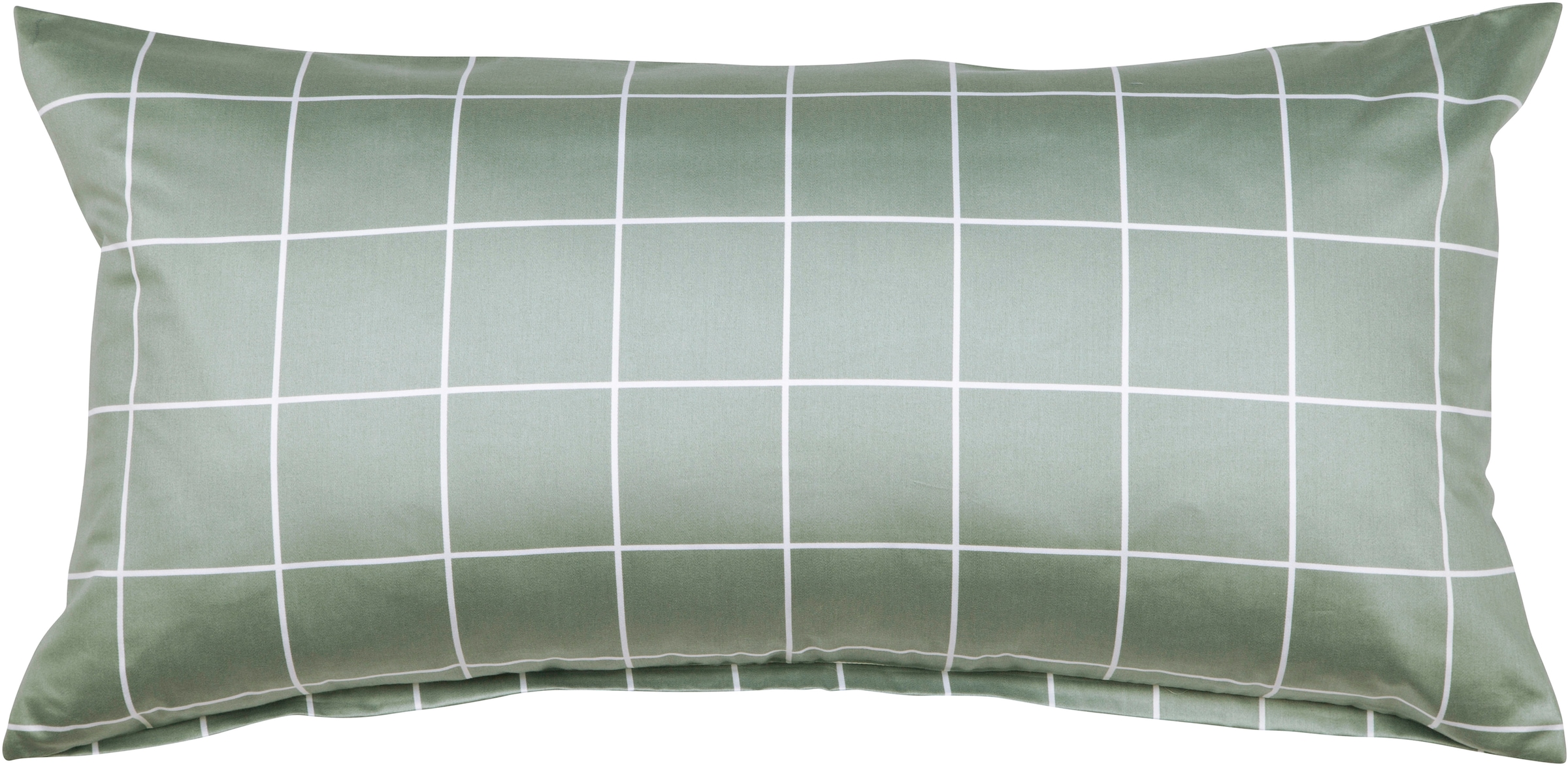 Janine Kissenbezug "modernclassic 39025, Mako-Satin aus 100% Baumwolle" mit Reißverschluss, in Gr. 40x80 oder 80x80 cm, mit Karos und Streifen