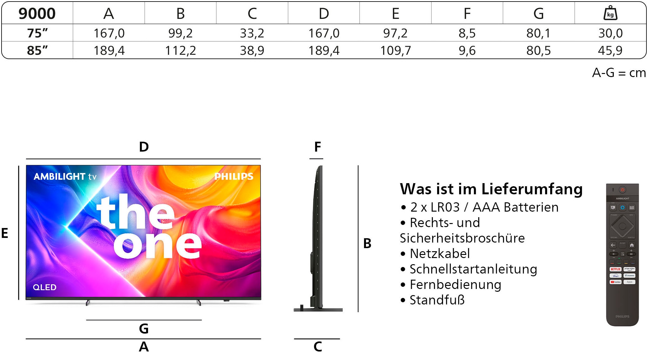 Philips QLED-Fernseher »75PUS9000/12«, Smart-TV