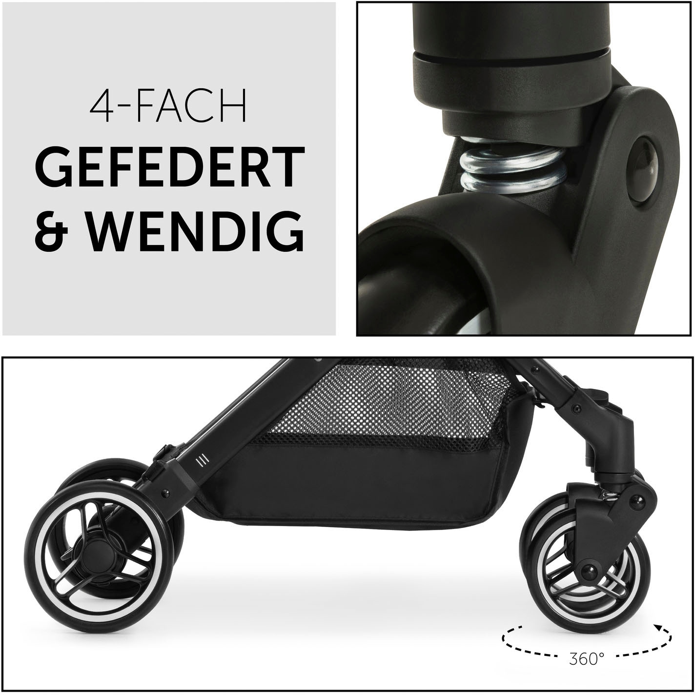 Hauck Kinder-Buggy »Travel N Care, black«, 22 kg