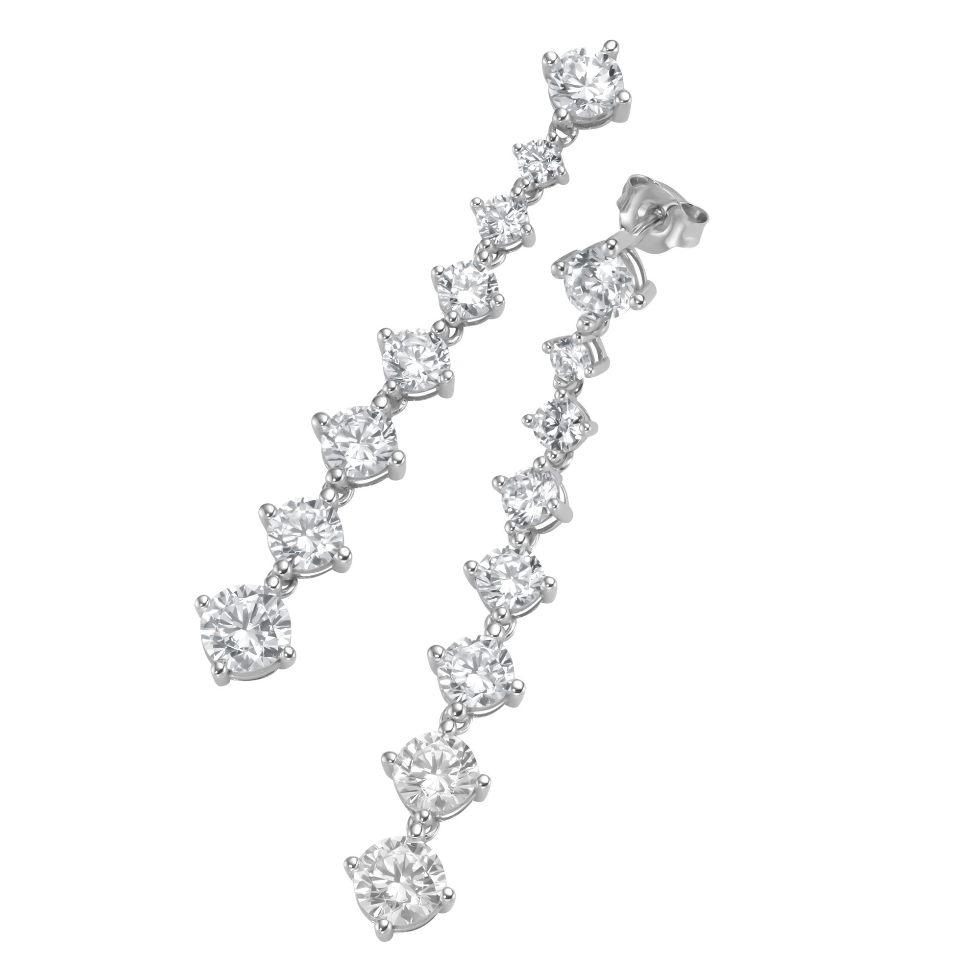 GIORGIO MARTELLO MILANO Paar Ohrhänger »Ohrhänger mit Zirkonia oder schwarzem Spinell, Silber 925/-«