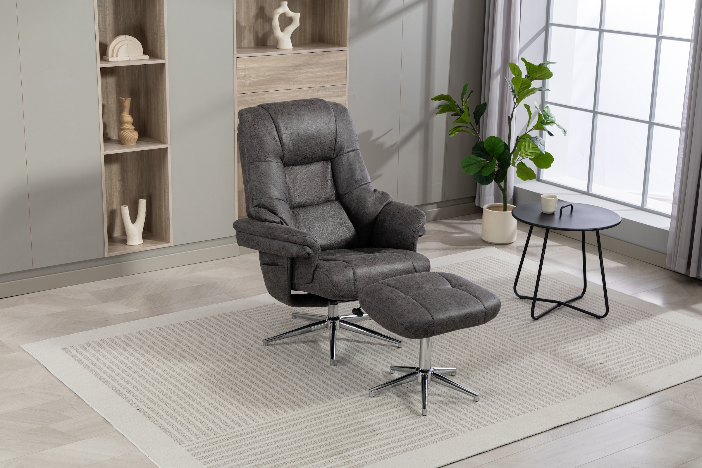 Duo Collection TV-Sessel »Burnaby« mit Hocker und Relaxfunktion, 360 Grad drehbar