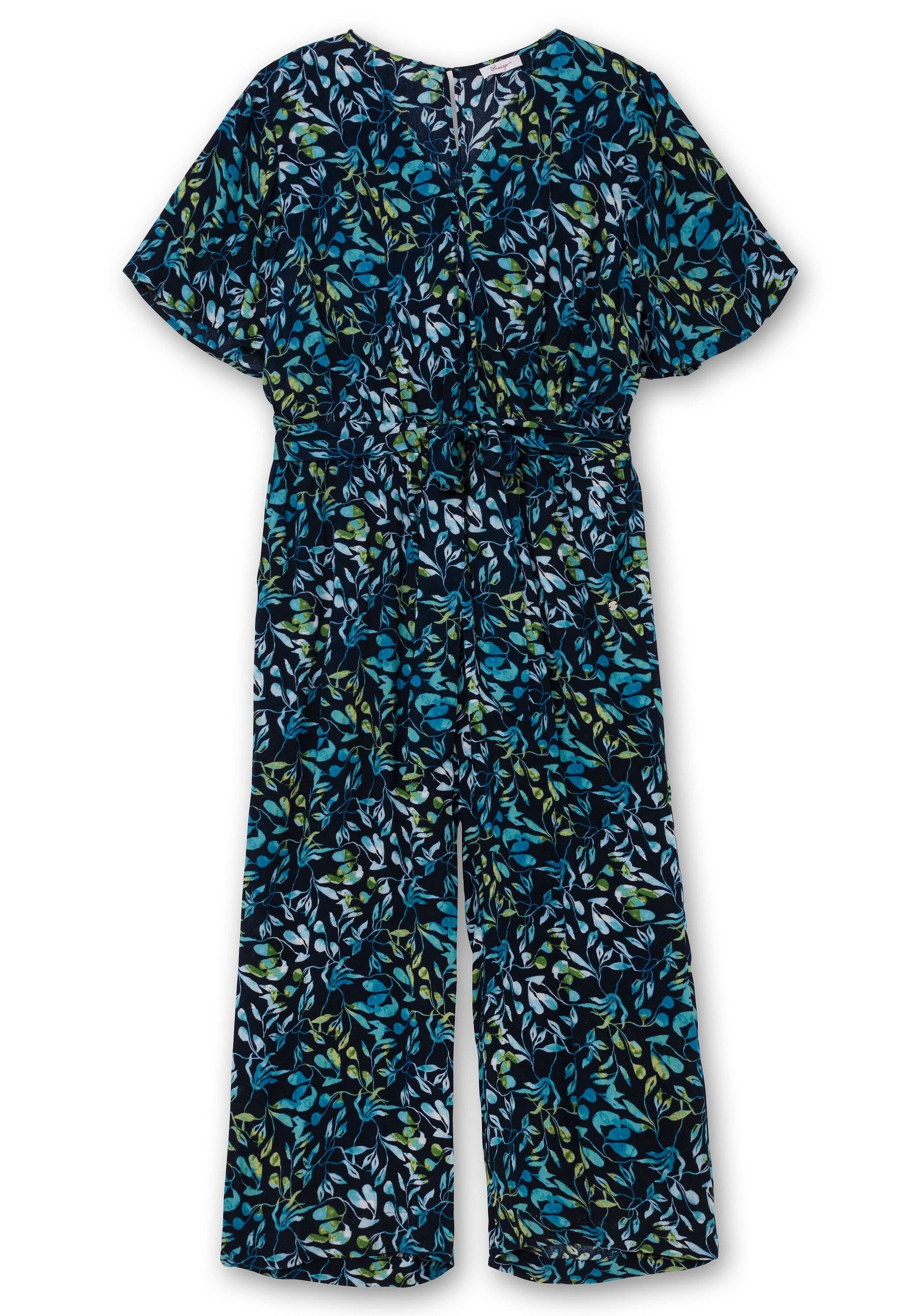 Sheego Jumpsuit »Overall in Wickeloptik, mit Cut-out-Ärmeln«