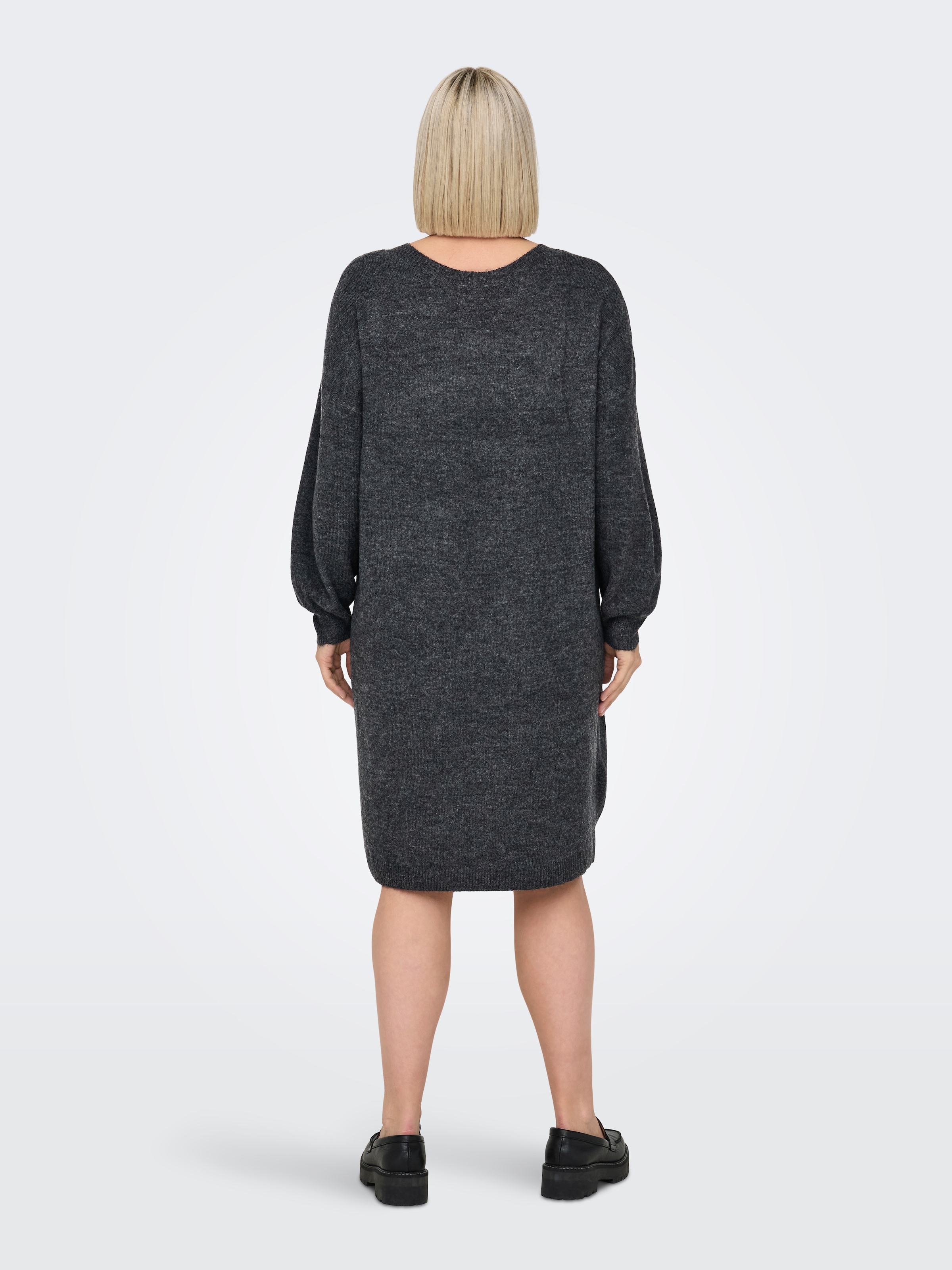 ONLY CARMAKOMA Strickkleid »CARMANIFESTA LS V-NECK DRESS KNT BF«, mit Spitze am Ausschnitt