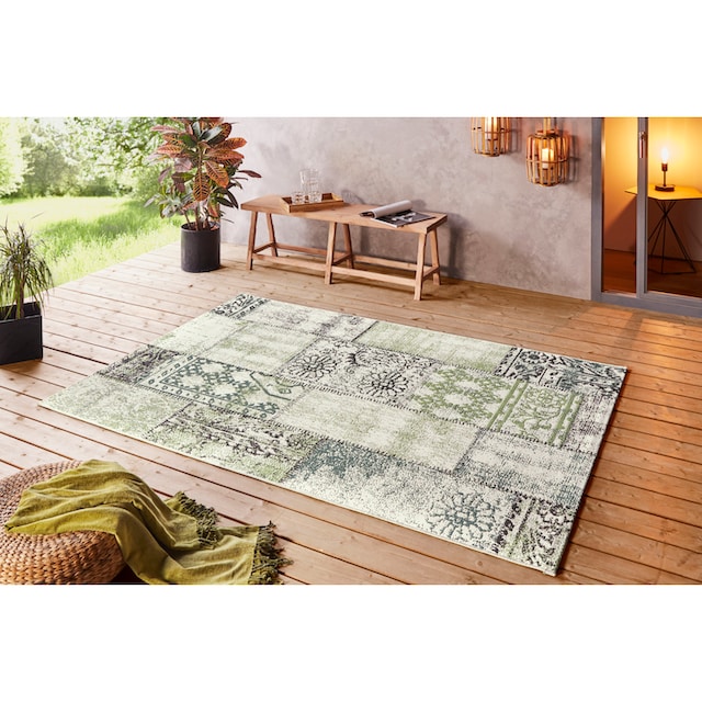 NORTHRUGS Teppich »Symi«, rechteckig, In- & Outdoor, Kurzflor, Klassisch,  Vintage, Wohnzimmer, Garten